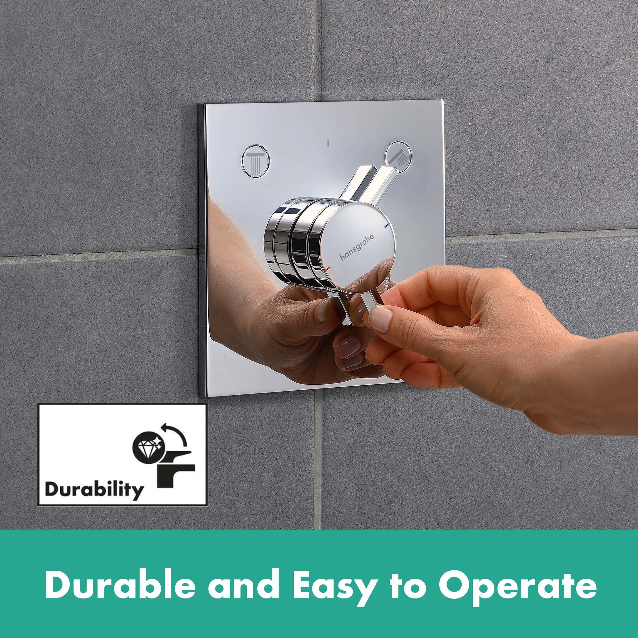 hansgrohe DuoTurn E - Duscharmatur Unterputz für 2 Verbraucher, Mischbatterie Dusche eckig, Einhebelmischer für iBox universal 2, Chrom