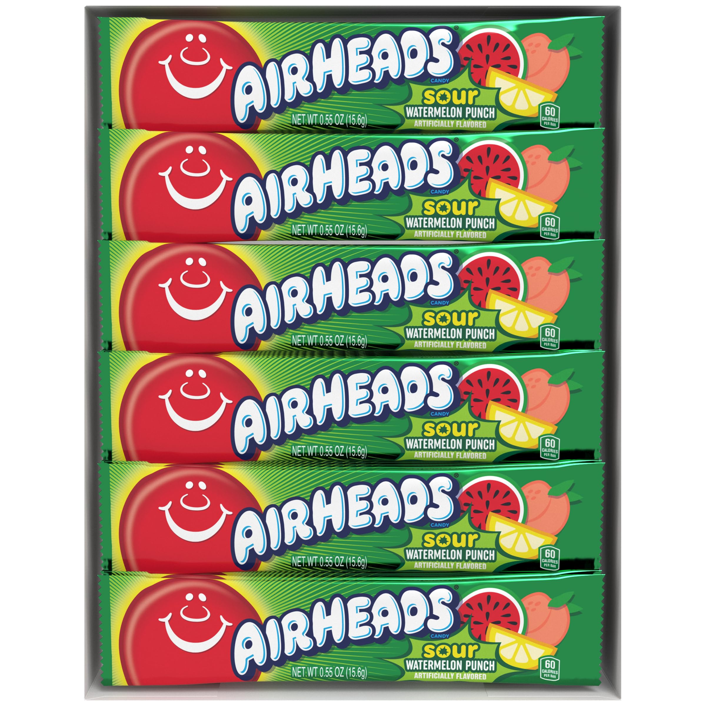 Airheads Barras de caramelo agrio, sabor a ponche de sandía, a granel, concesiones, fiestas, 36 barras