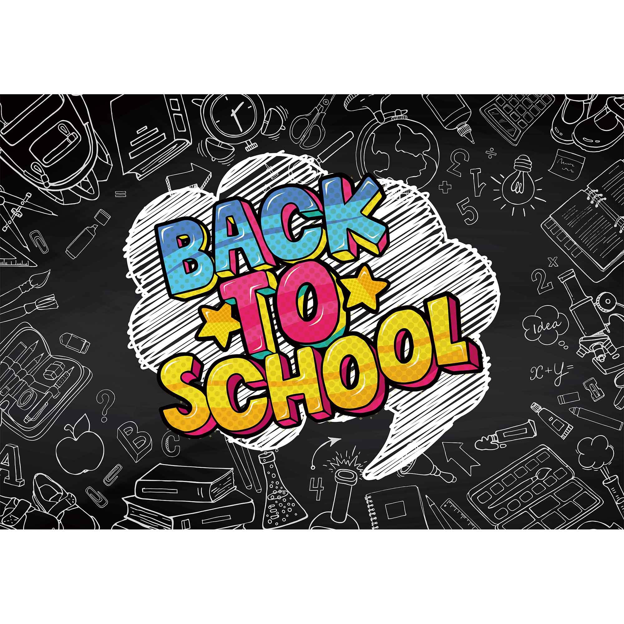 Buy Haboke 7x5ft Soft Fabric Back to School Theme Party Backdrop