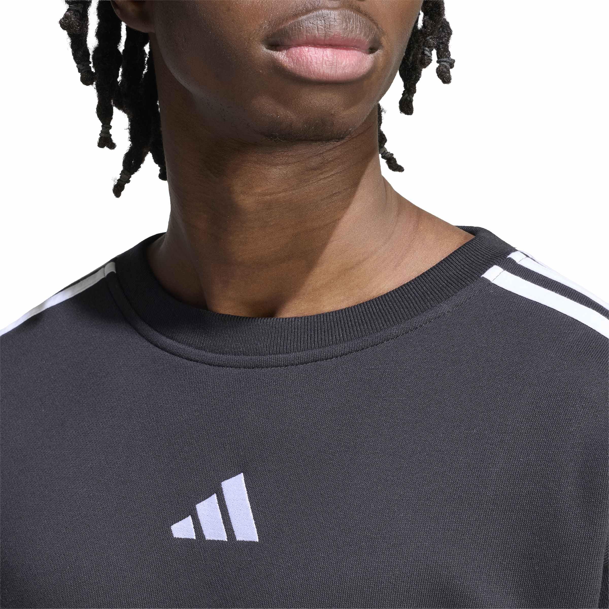 adidas Mezczyzni Essentials 3-Stripes French Terry Sweatshirt, black/white, 3XL