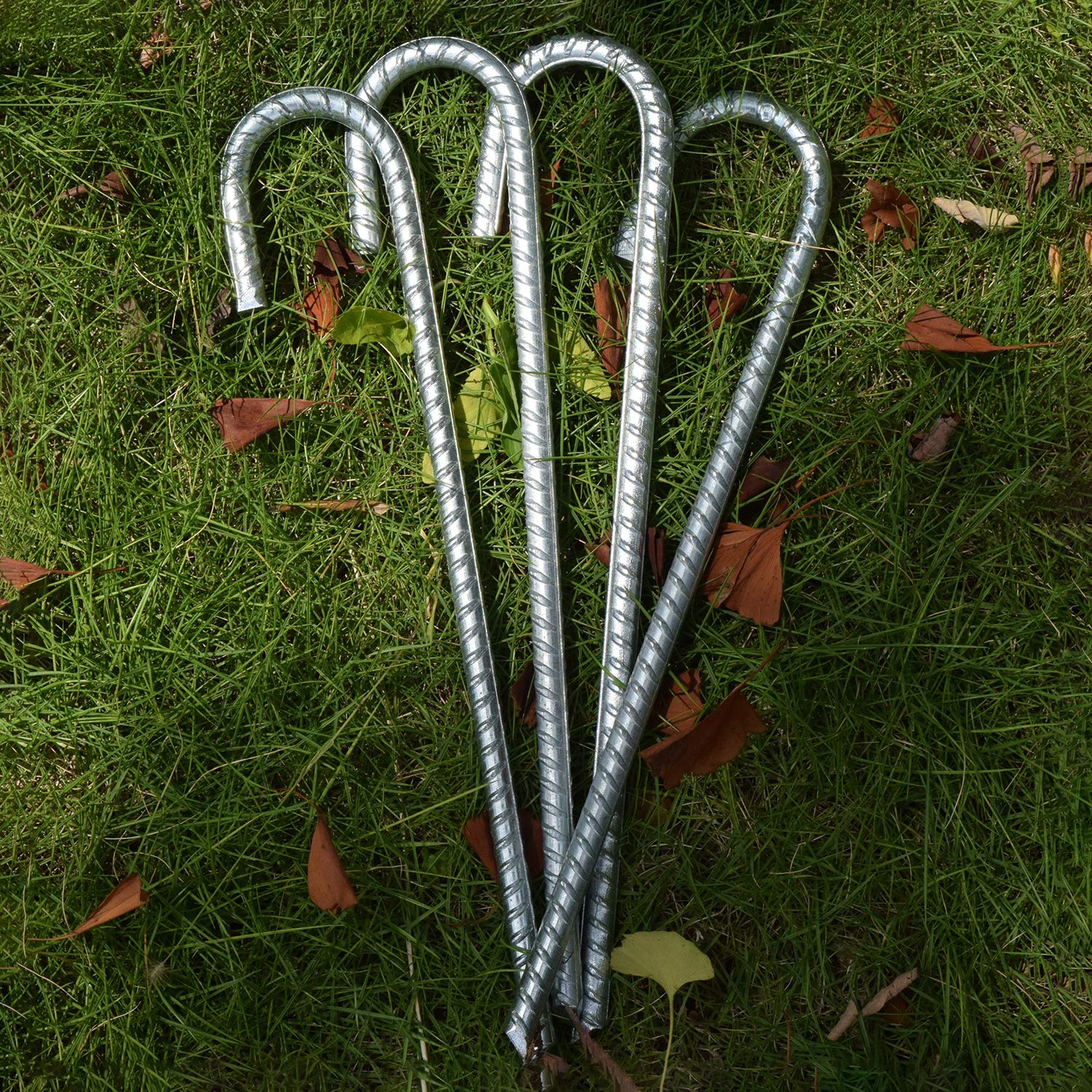 AAGUT 12inch Galvanized Rebar Stakes J Hook, Dig Defence Fence Stakes
