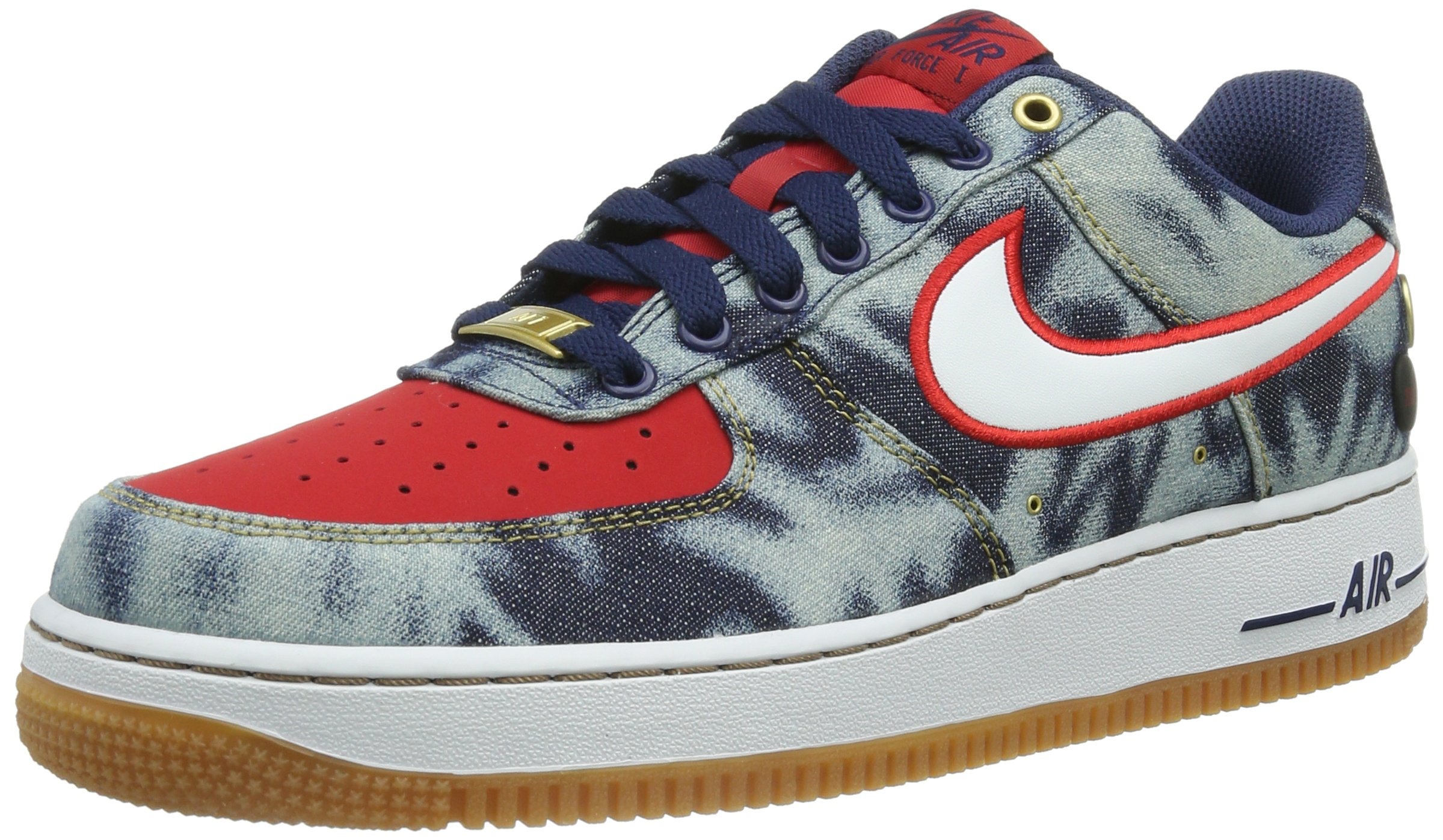 NIKE Air Force 1 '07 Demin Men's Shoes Black/Gum Med Brown/Wolf Grey/White 630930-001