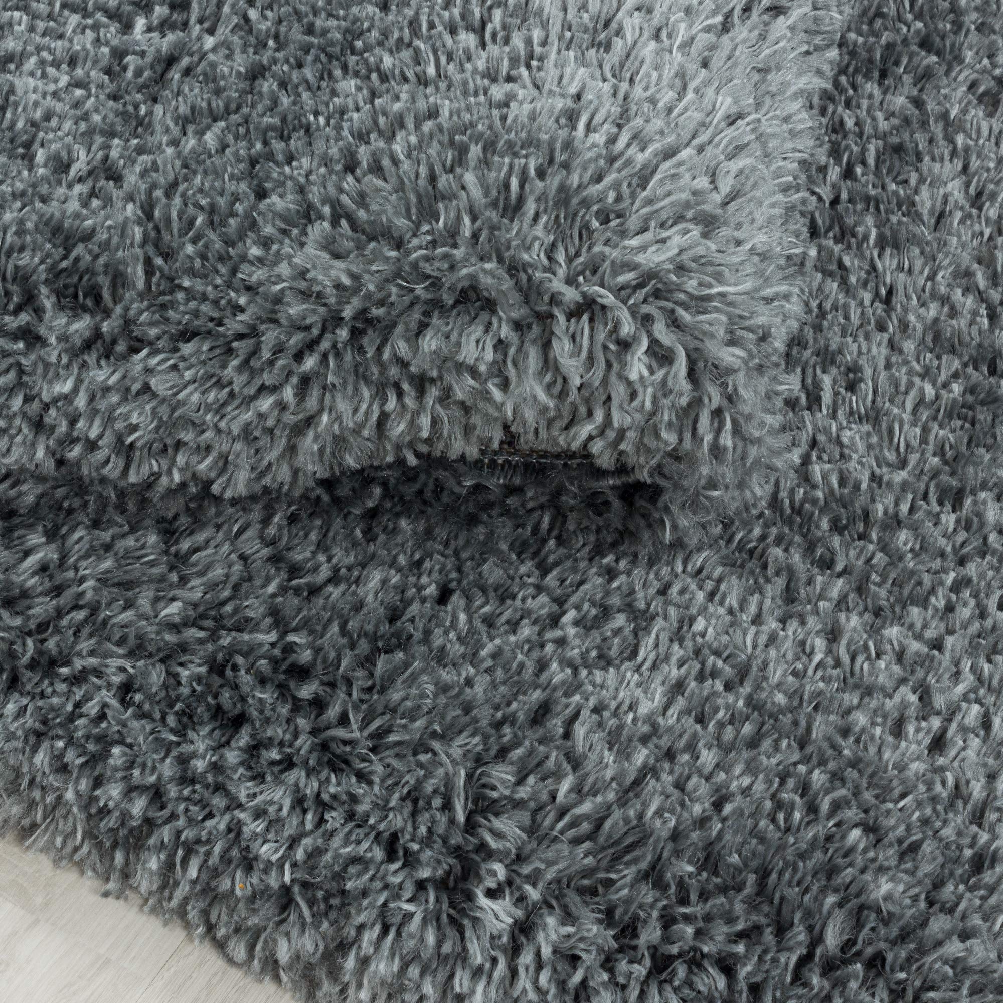 Carpetsale24 Tapis à Poils Longs, Couleur Gris Clair, Unicolor - Monochrome, 107606, Tapis Rectangle, Tapis Salon-Salle à Manger ou Chambre, 120 x 170 cm