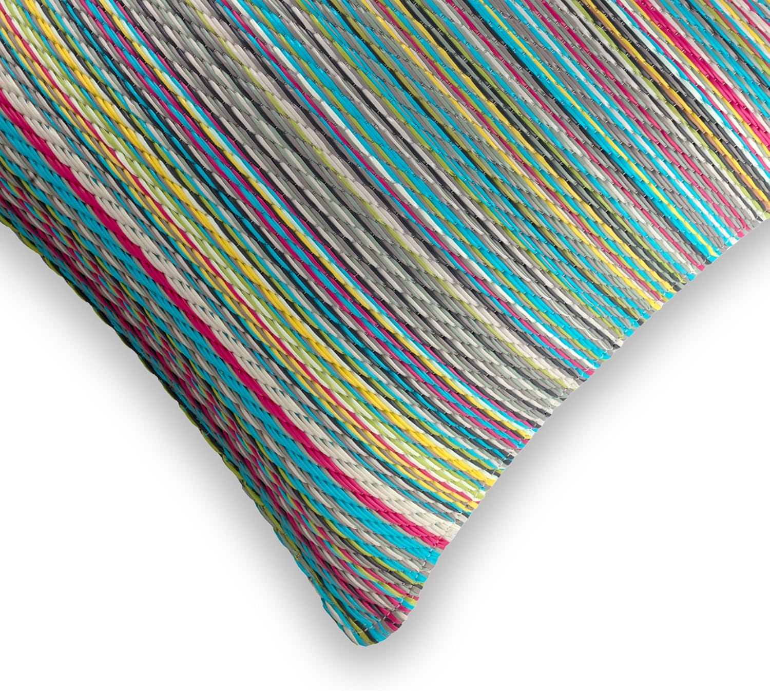 Fab Habitat Outdoor Premium Recycled Plastic Pillow - Waterproof, Fade Resistant - Striped - Patio, Porch, Deck, Balcony - Cancun - Candy - 20" x 20"