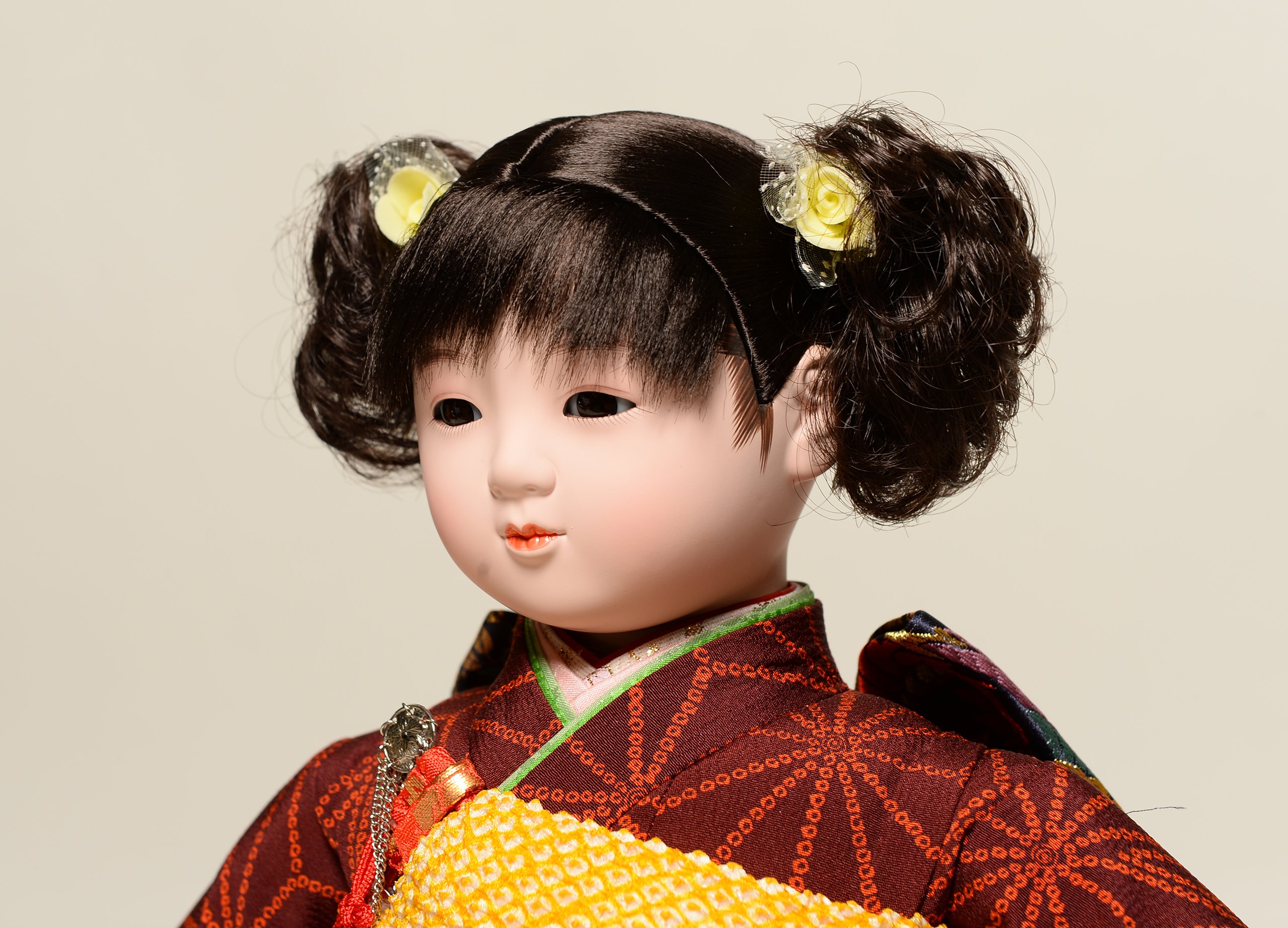 Amazon | 【市松人形】13号市松人形：綸子衣裳【カール】：翠華作