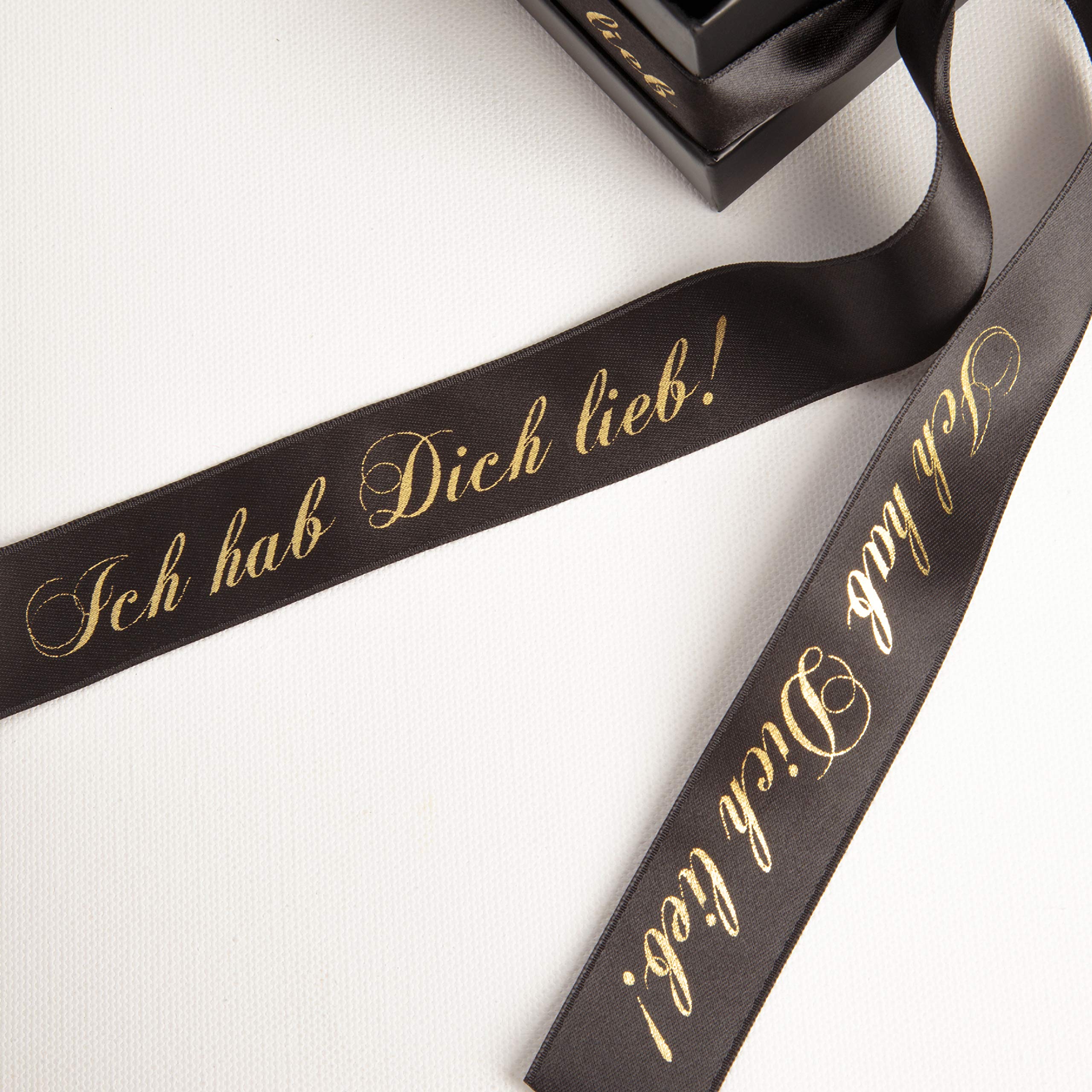 Ich hab Dich lieb Geschenkbox - Infinity Rosenbox echte Schwarze Rosen haltbar 3 Jahre 8,5 x 8,5 cm - Geschenke Valentinstag für Sie (Ich hab Dich lieb, Schwarz)
