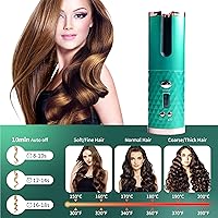 Vista 5 de Rizador automático, rizador de cabello para peinar el cabello, rizador de pelo automático inalámbrico, con 6 temperaturas y temporizadores, apagado