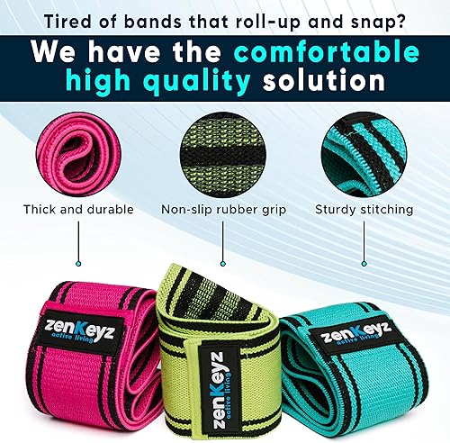 Miniatura 4 de Bandas elásticas de tela de resistencia para glúteos, 3 bandas elásticas de cadera para piernas, glúteos, banda de ejercicio para entrenamiento,
