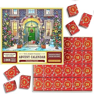 Christmas Advent Calendar Puzzle 2023, Christmas Advent Calendar Jigsaw Puzzle 1000pcs, Christmas Countdown Holiday Puzzles for Adults Kids, 24 Parts 1000 Pieces Jigsaw Puzzles Gift for Xmas (A)