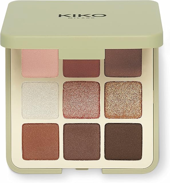 KIKO Milano Green Me Eyeshadow Palette 101 | Paleta 9 cieni o różnych wykończeniach - matowych, perłowych i metalicznych, Lekka Pikanteria (101 Cool Spice)