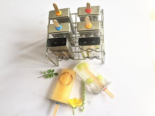 Miniatura 4 de Moldes de paletas de acero inoxidable y estante para hacer paletas de acero inoxidable, moldes para paletas de hielo sin bisfenol A, moldes para