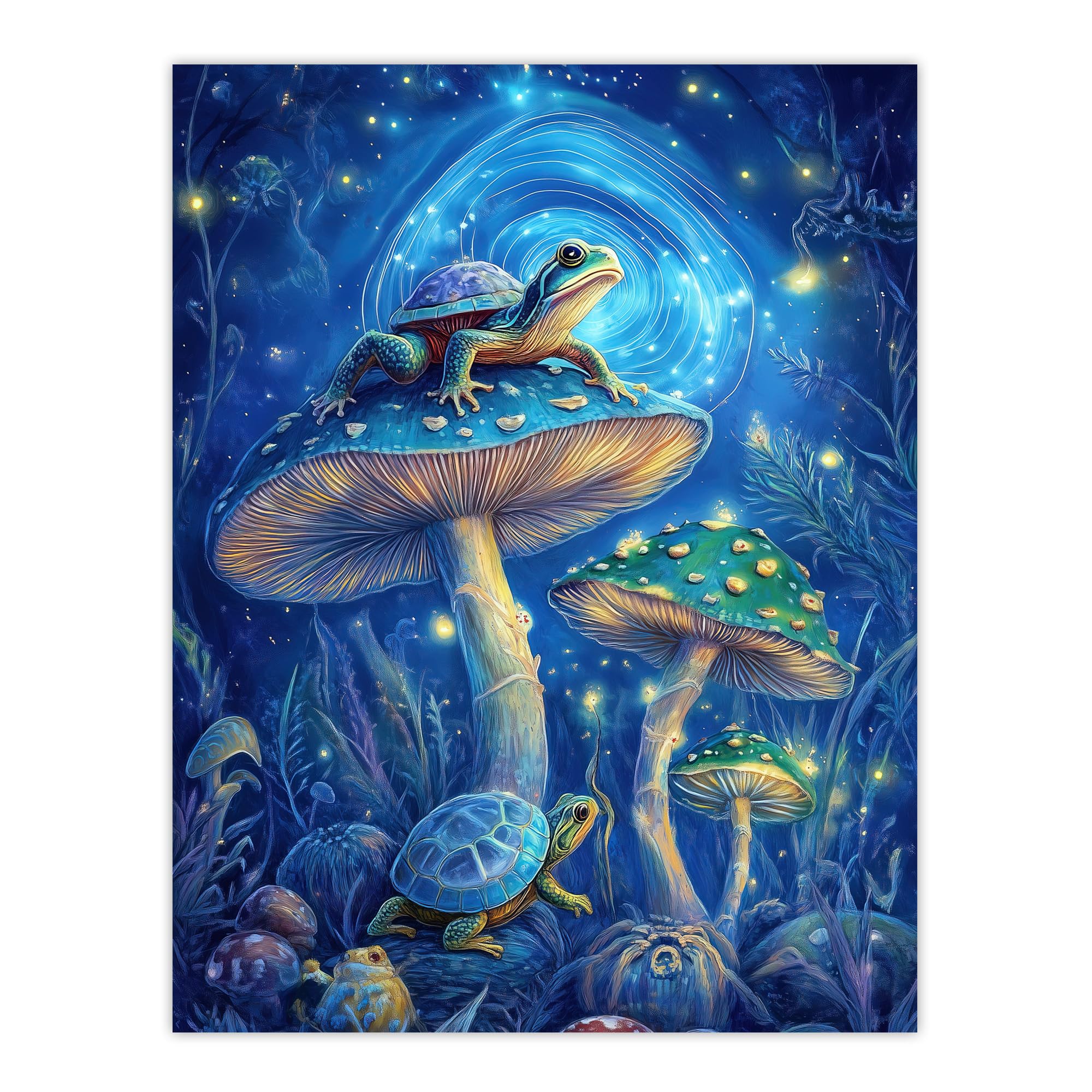 Artery8 - Psychedelic Fantasy Wall Art Print - Blue - W18" x H24"