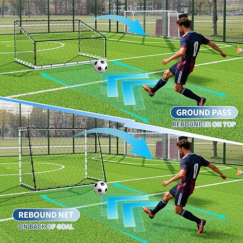 Miniatura 5 de Soccer Goals for Backyard, 3-in-1 Soccer Goal 7x5FT Rebounder Net, 2 Pack 6x4FT Portable Pop Up Soccer Net, 6x4FT Portable Frame Soccer Net for