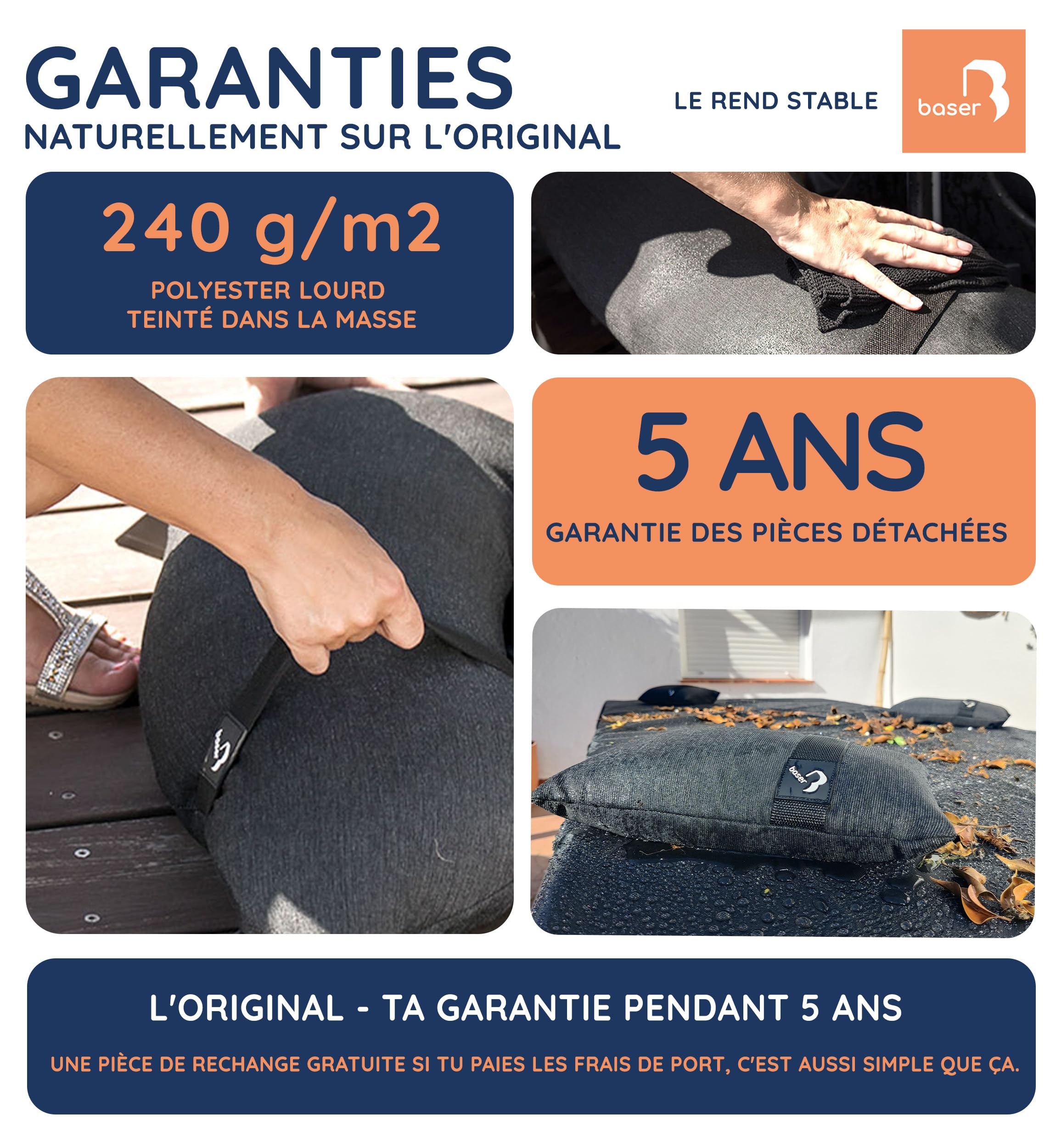 Baser Sacs de Lestage Ronds, 4 x 20kg Poids pour Tonnelle & Parasol de Jardin Exterieur, Base à Sable pour Tonnelle Pliante, Barnum Pliant & Store Banne, Gris