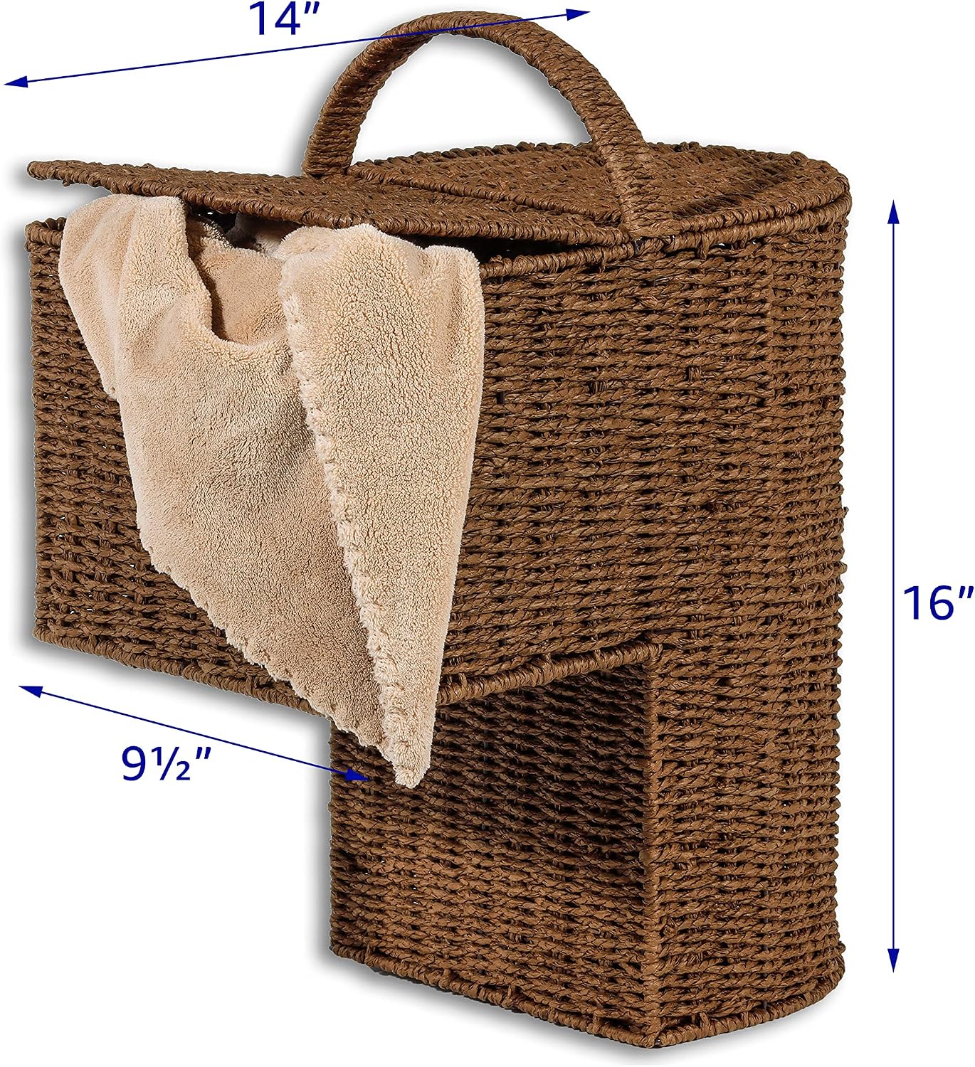 Trademark Innovations 15.25" Storage Stair Basket With Handle