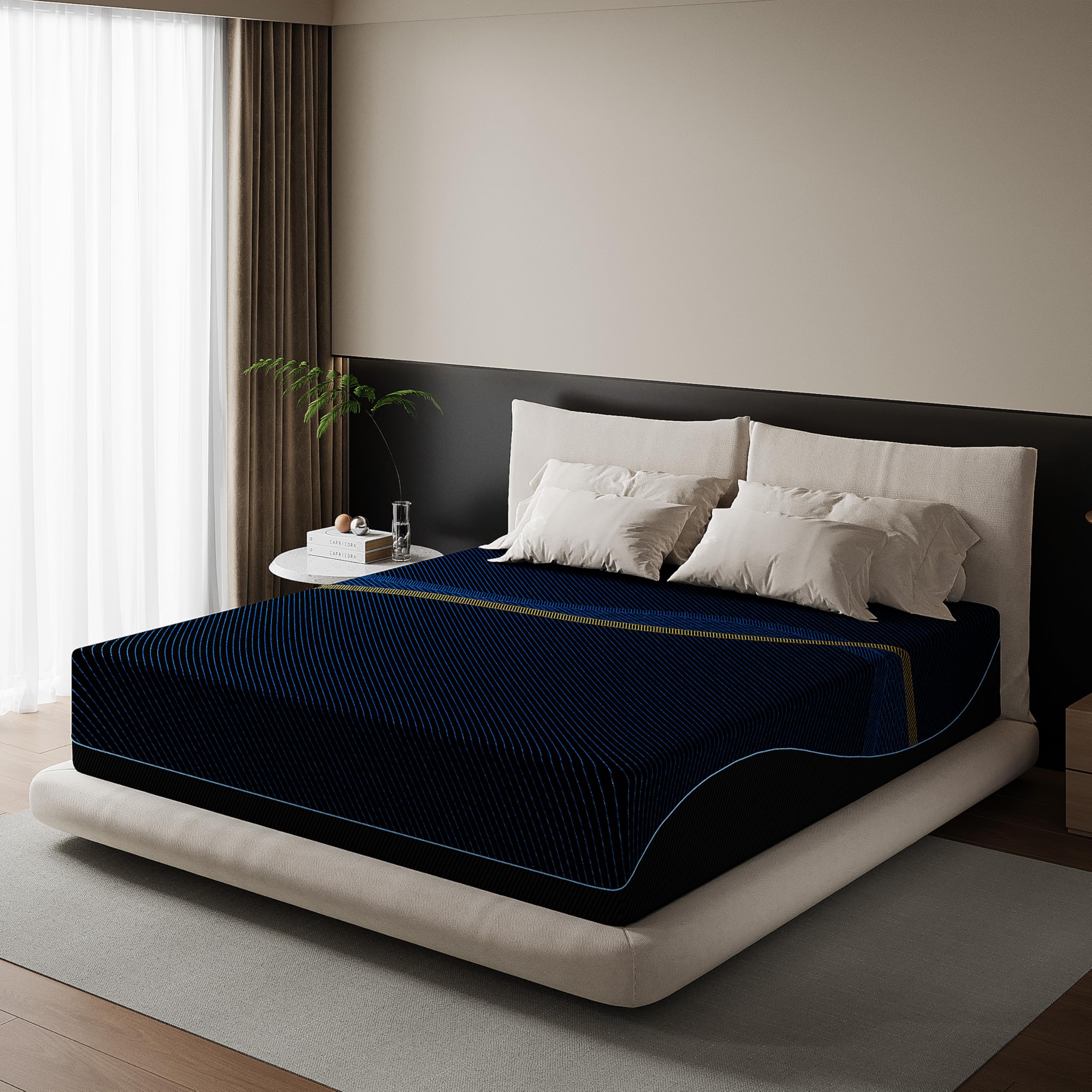 Full Mattress,10 Inch Cool Gel Memory Foam Medium Firm, Pressure Pain Relief, Good Comfort Support No Sinkage, Bamboo Charcoal, Double Mattress Bed in Box Fiberglass Free Removable Washable Cover