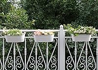 Vista 4 de Dahey - 3 macetas colgantes de hierro de metal para barandilla, de 15.7 pulgadas, con cubeta para colgar, estilo rústico, para ventana, con ganchos