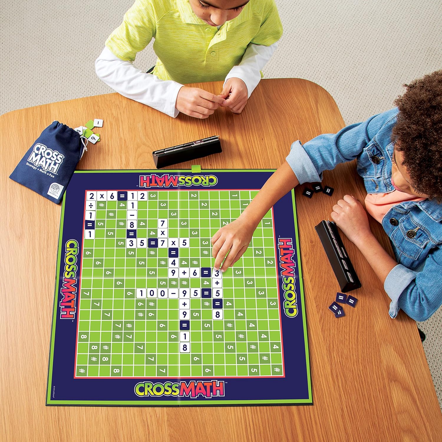 MindWare CrossMath - Engaging 2-4 Player Math Games for Kids, Multiplication Game - Includes Additional Activities and Guidebook