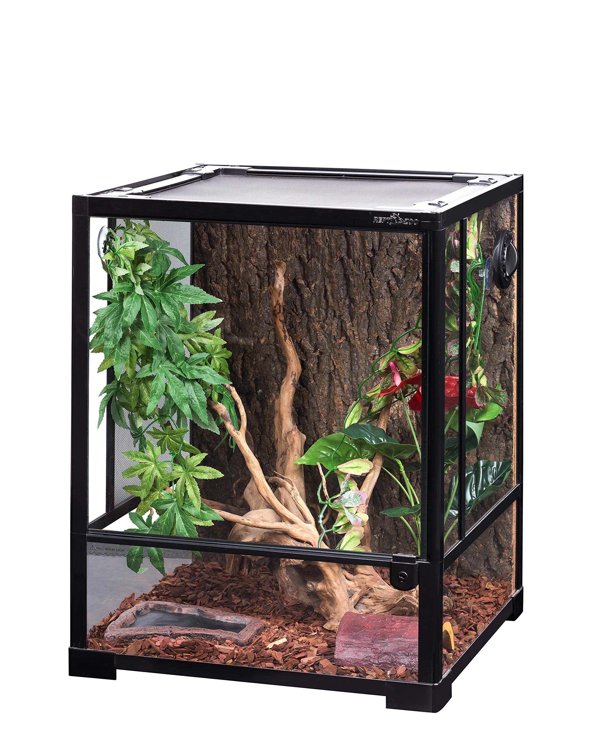 ReptiZoo Terrario de Cristal 45 x 45 x 60 cm con Puerta giratoria, Desmontable. RK0110NS (sin Contenido).