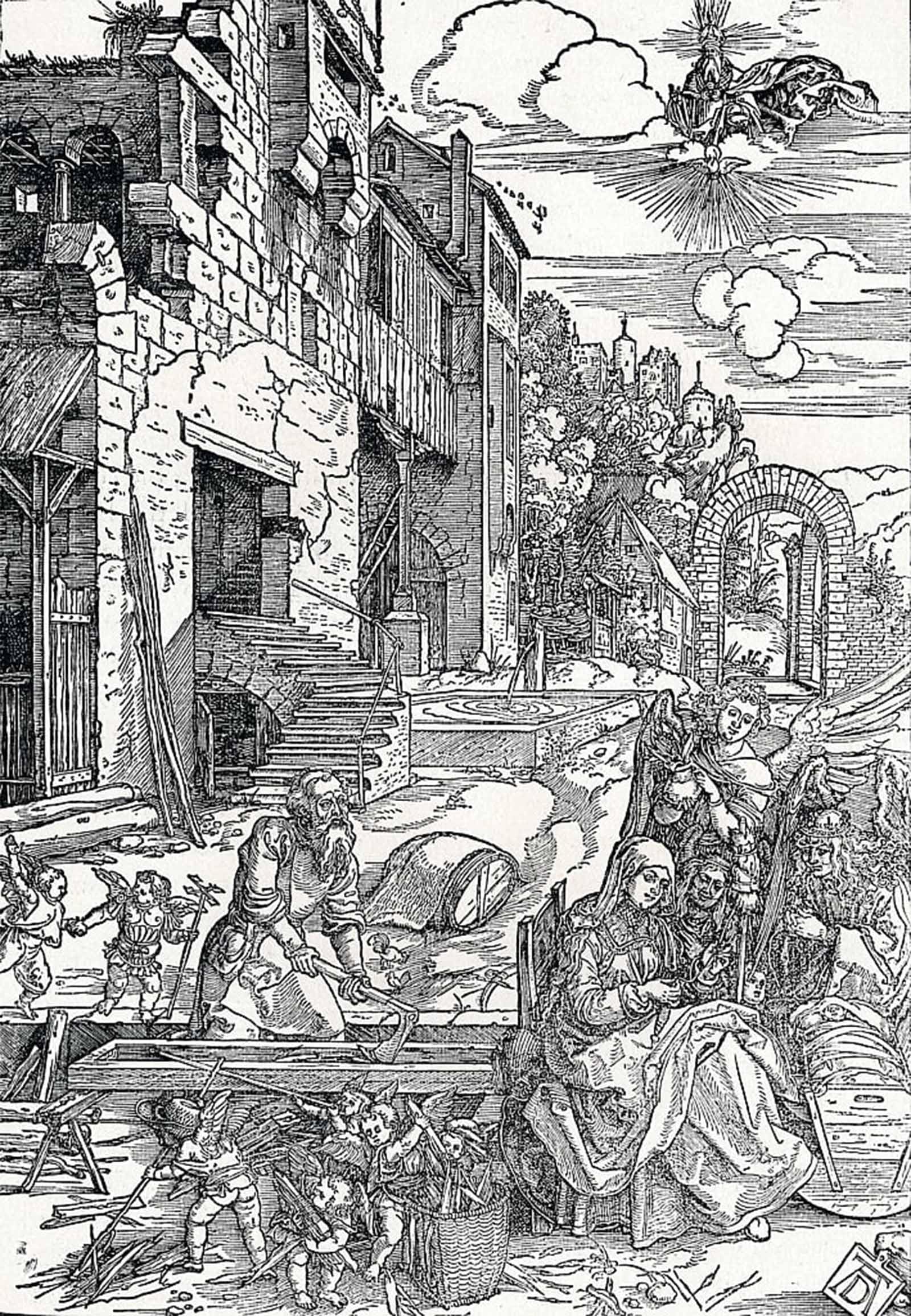 ARTXLXXBN Famous Prints Artwork Pictures Poster Painting Art the Holy Family in Egypt by Albrecht Dürer Artwork Landscape Pictures for Home Decor 60x90cm