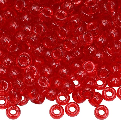 Miniatura 41 de 1000 cuentas de poni de 0.354 in, cuentas de barril de plástico blanco para collares, cuentas de pelo para trenzas, llavero, fabricación de joyas