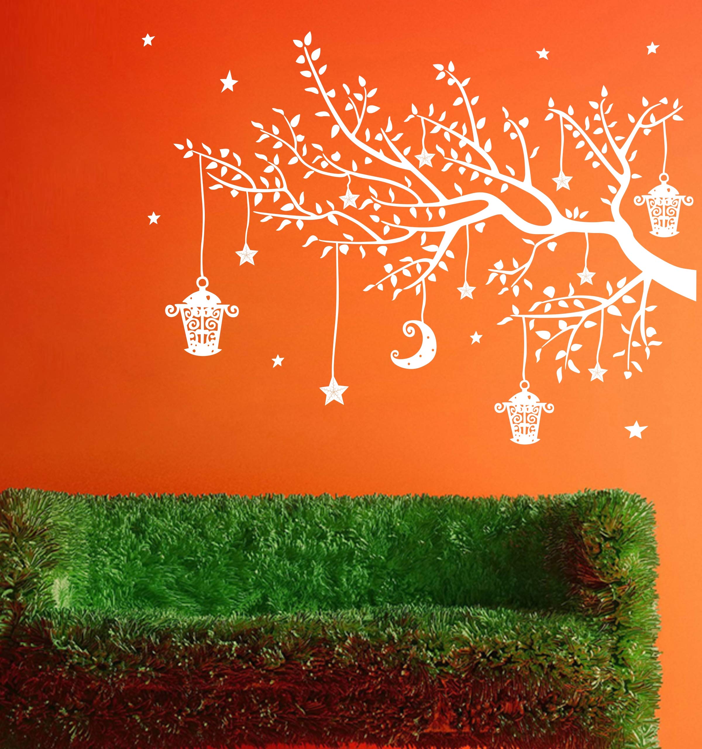 DECOR KAFE White Tree with Hanging lamp Decorative Vinyl Wall Sticker (B08QJHBFPB) Amazon Price History, Amazon Price Tracker