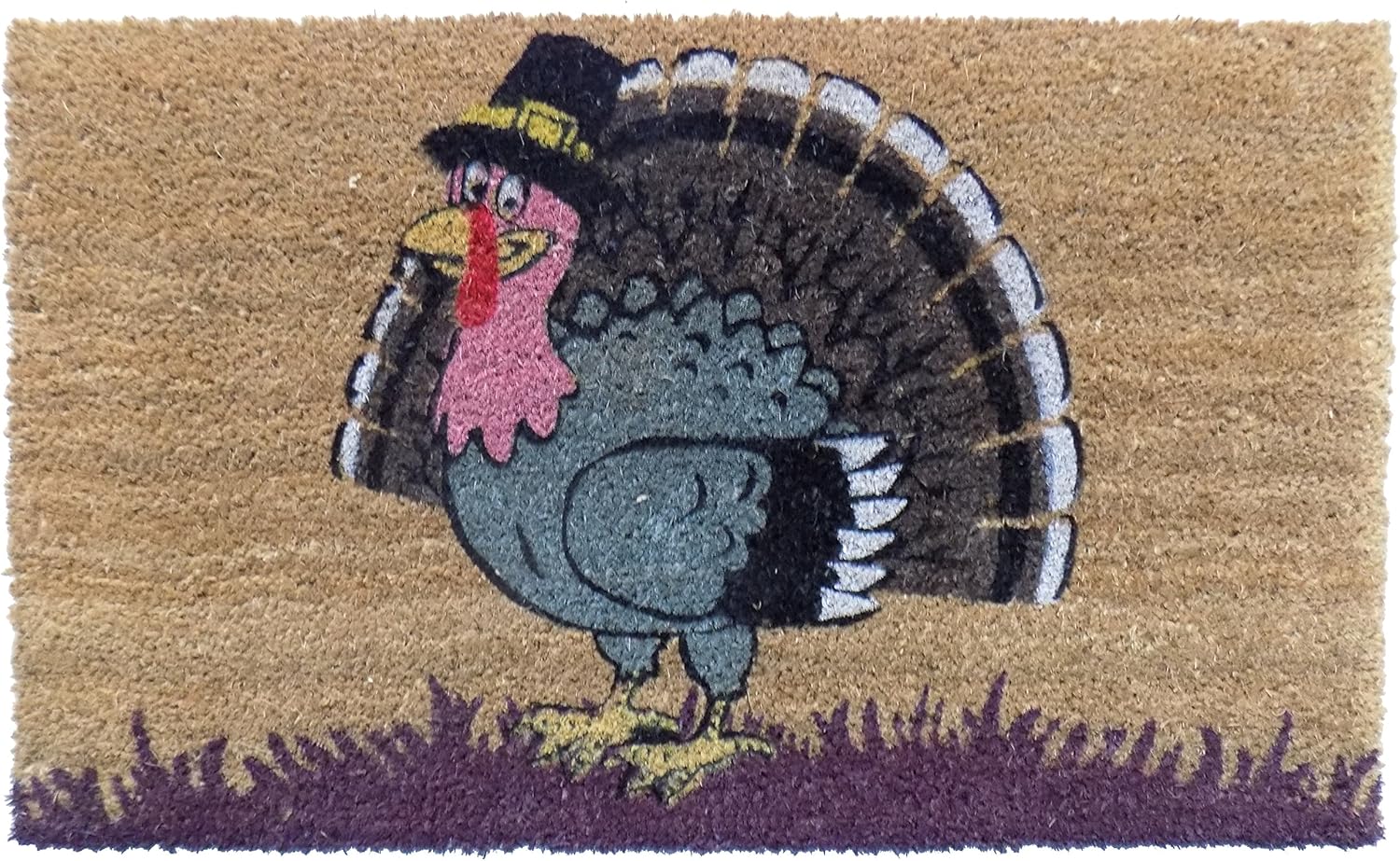 539PVC Imports Decor Turkey Vinyl Backed Coir, 30 by 18 by 1/2 doormat, grey
