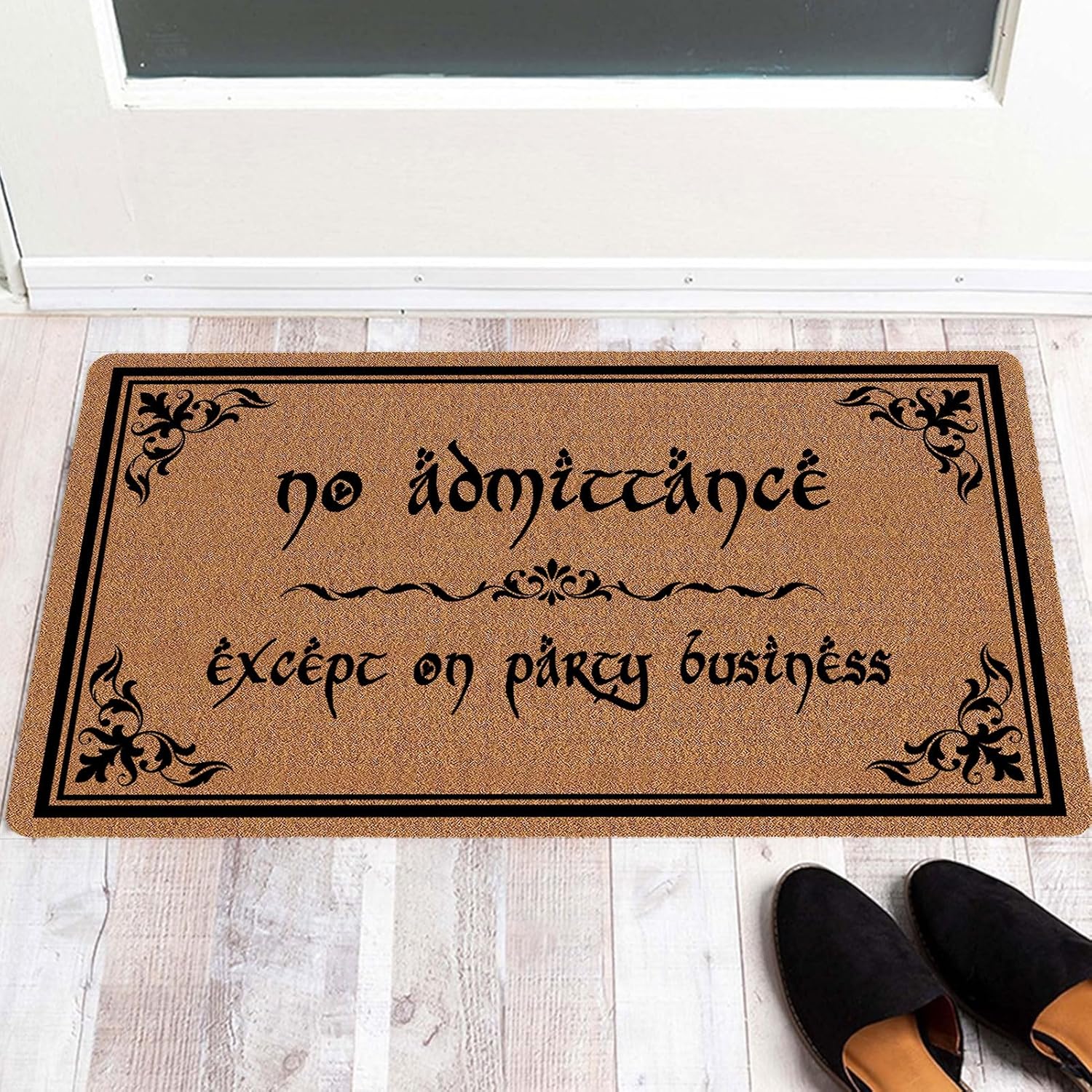 No Admittance Except On Party Business Doormat Personalized Mats Funny Welcome Door Mat for Front Entrance with Non-Slip Backing Washable Indoor Outdoor use 30x17 Inch