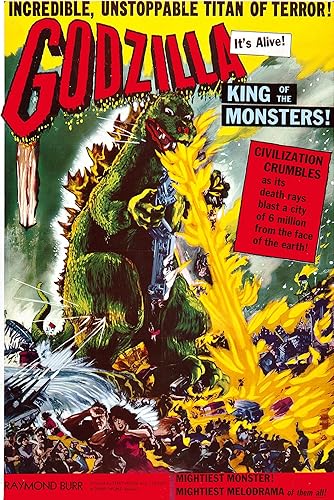 - Póster vintage de película de ciencia ficción Godzilla King of the Monsters - 24x36