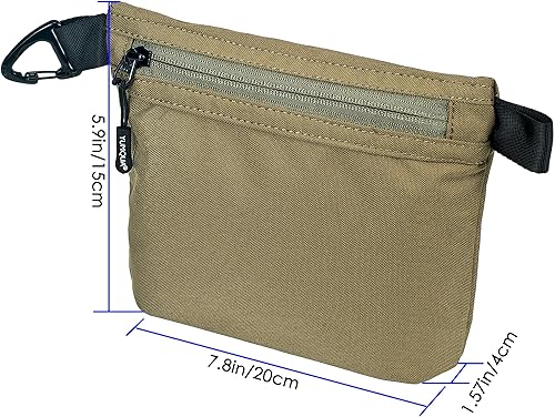 Miniatura 8 de YUMQUA Bolsa con cremallera resistente al agua con clip de mosquetón, pequeña bolsa de nailon multiusos para viajes, cosméticos digitales, bolsa de