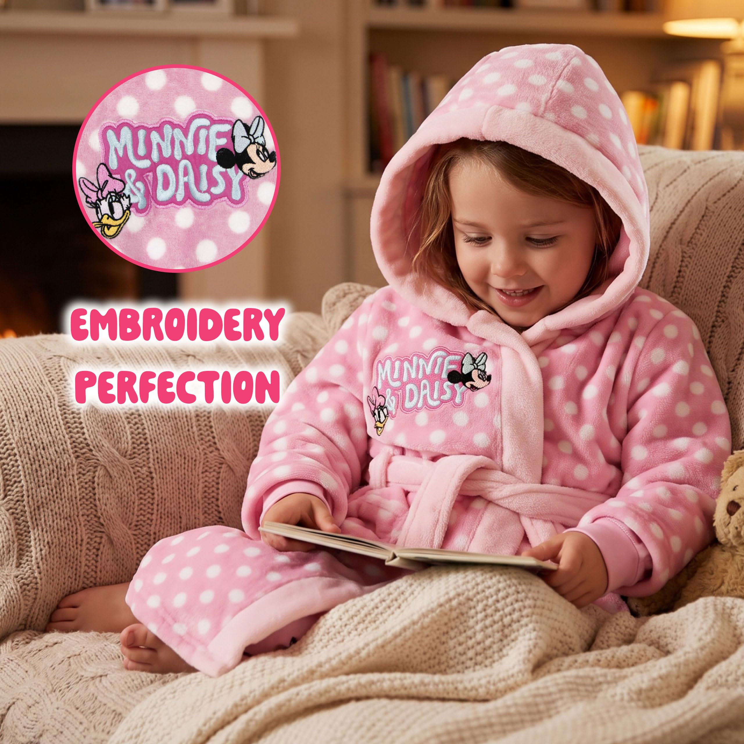 Disney Mädchen Minnie Maus Schlafanzug Bademantel Set
