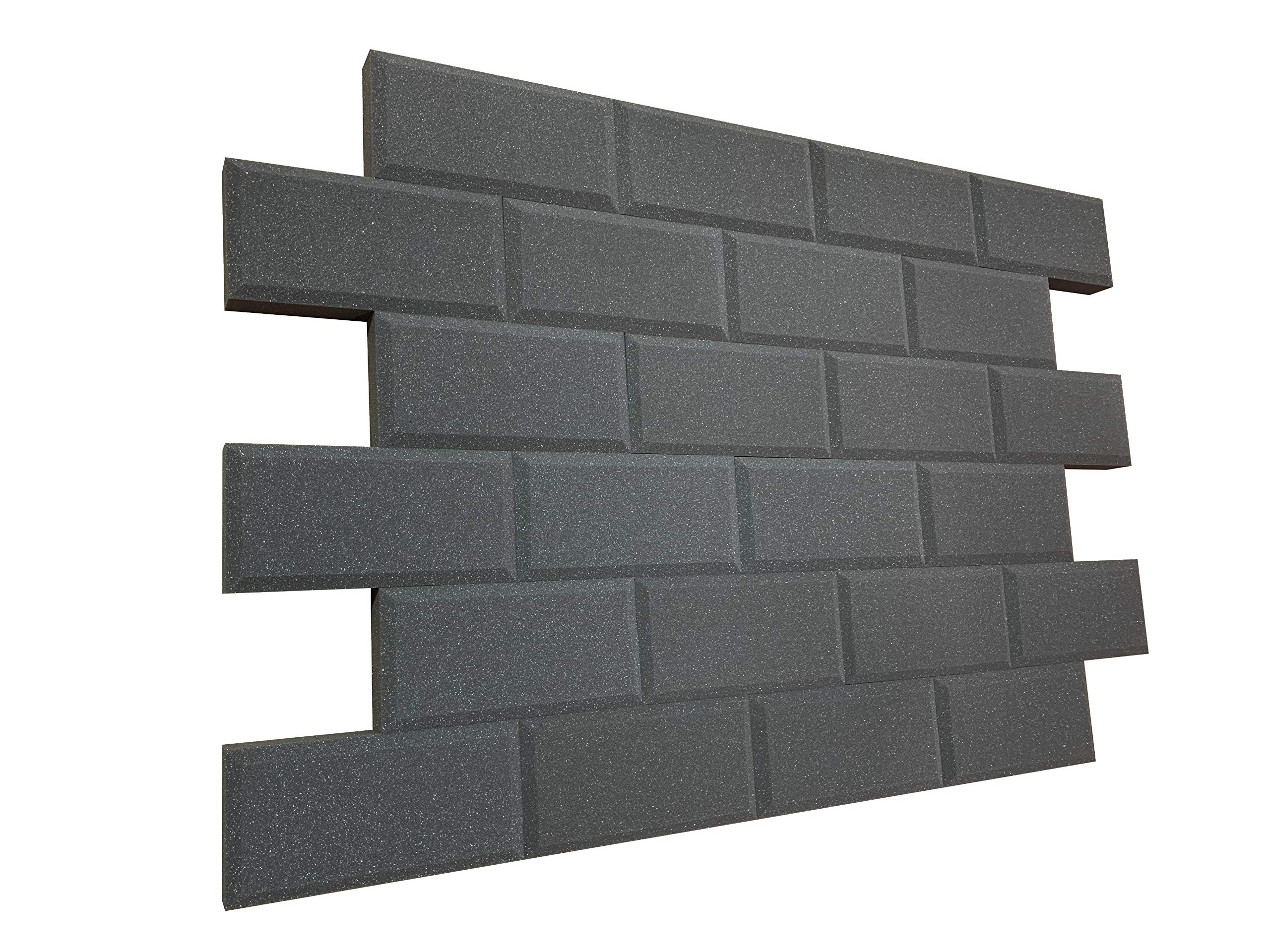 Advanced Acoustics Grey Subway Acoustic Studio Foam Treatment 24 Tile Pack 0.95 Nrc (1.11Sqm)