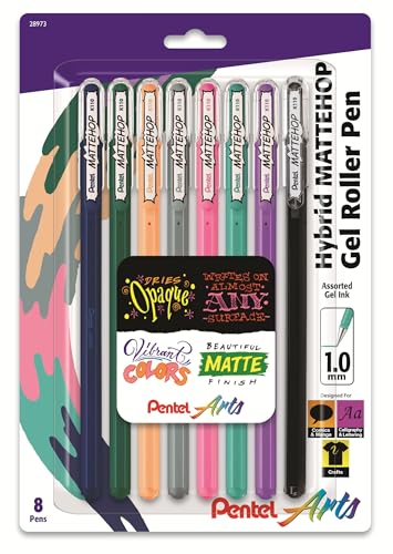 Stylos encre gel mate Pentel Arts Mattehop ligne grasse haute opacité