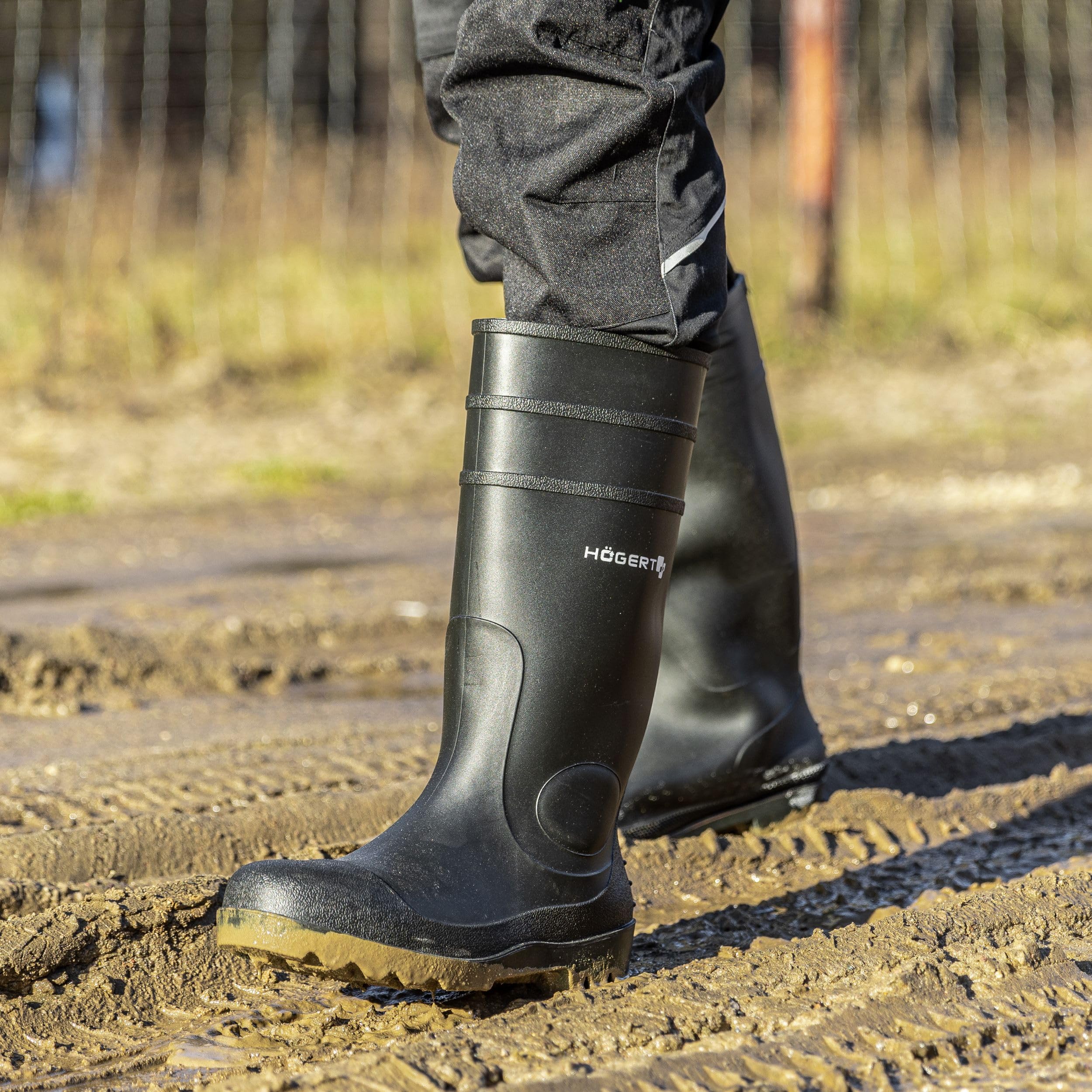 Högert Technik - RITTER Schutzstiefel Gummistiefl | Wasserdichter Sicherheitsstiefel und Arbeitsstiefel | Sicherheitsgummistiefel | EN ISO 20345 | S5 SRA schwarz 43