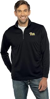 Men's Standard Collegiate Micro Mesh Performance Black 1/4 Zip Pullover