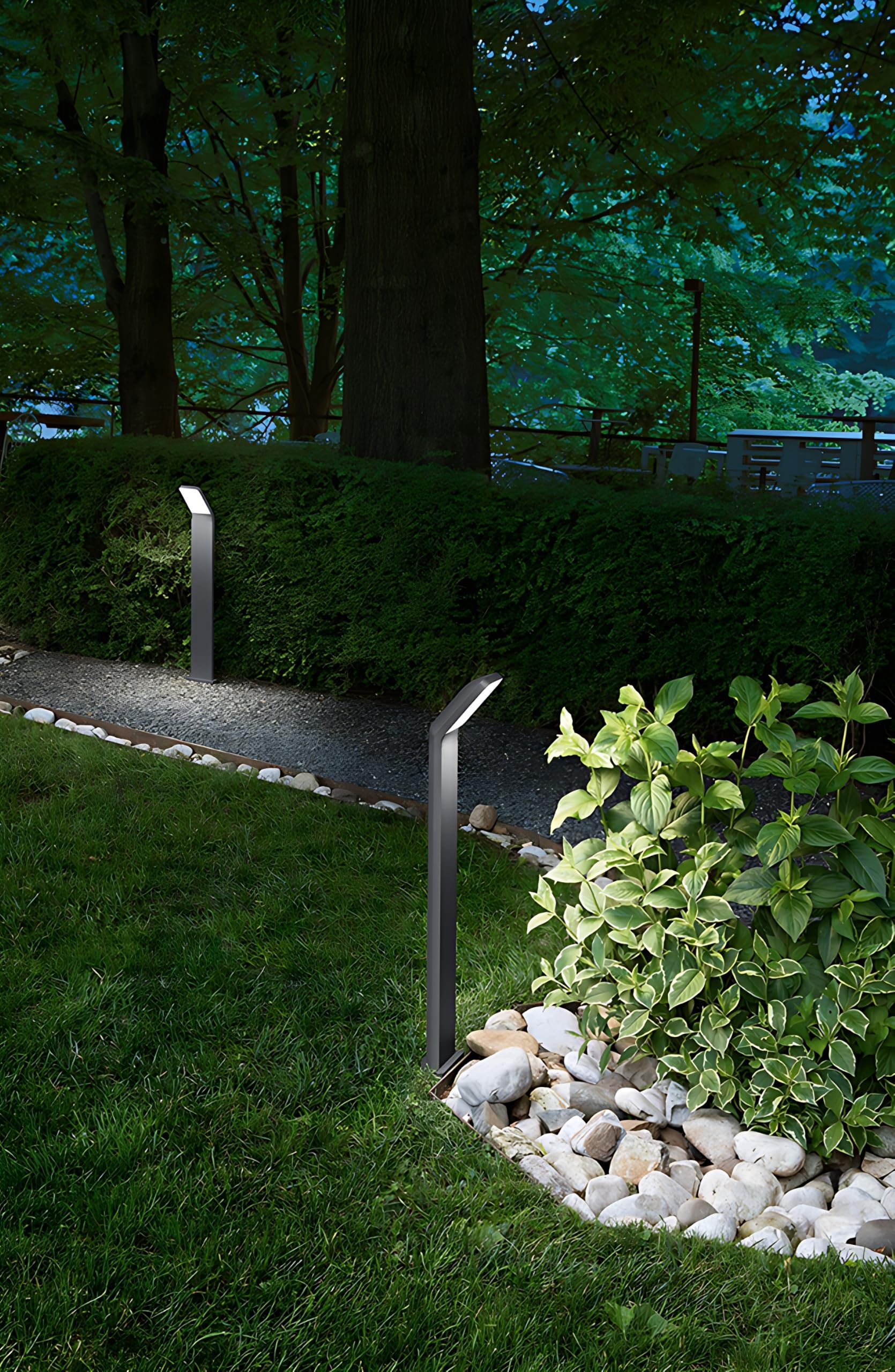 Zacisk świetlny Led 12W do ogrodu, Ip65, 1050 Lm, H. 60 Cm, 3000K, lakierowane aluminium, jasnoszary - Perenz