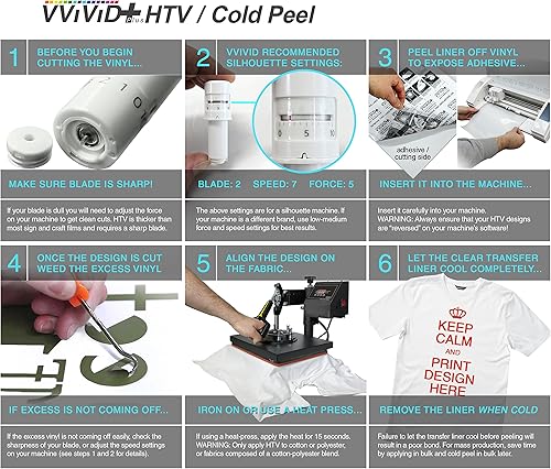 Miniatura 4 de VViViD + Película de vinilo de transferencia de calor de línea premium azul para Cricut, Silhouette y Cameo (12 pulgadas x 36 pulgadas (3 pies))