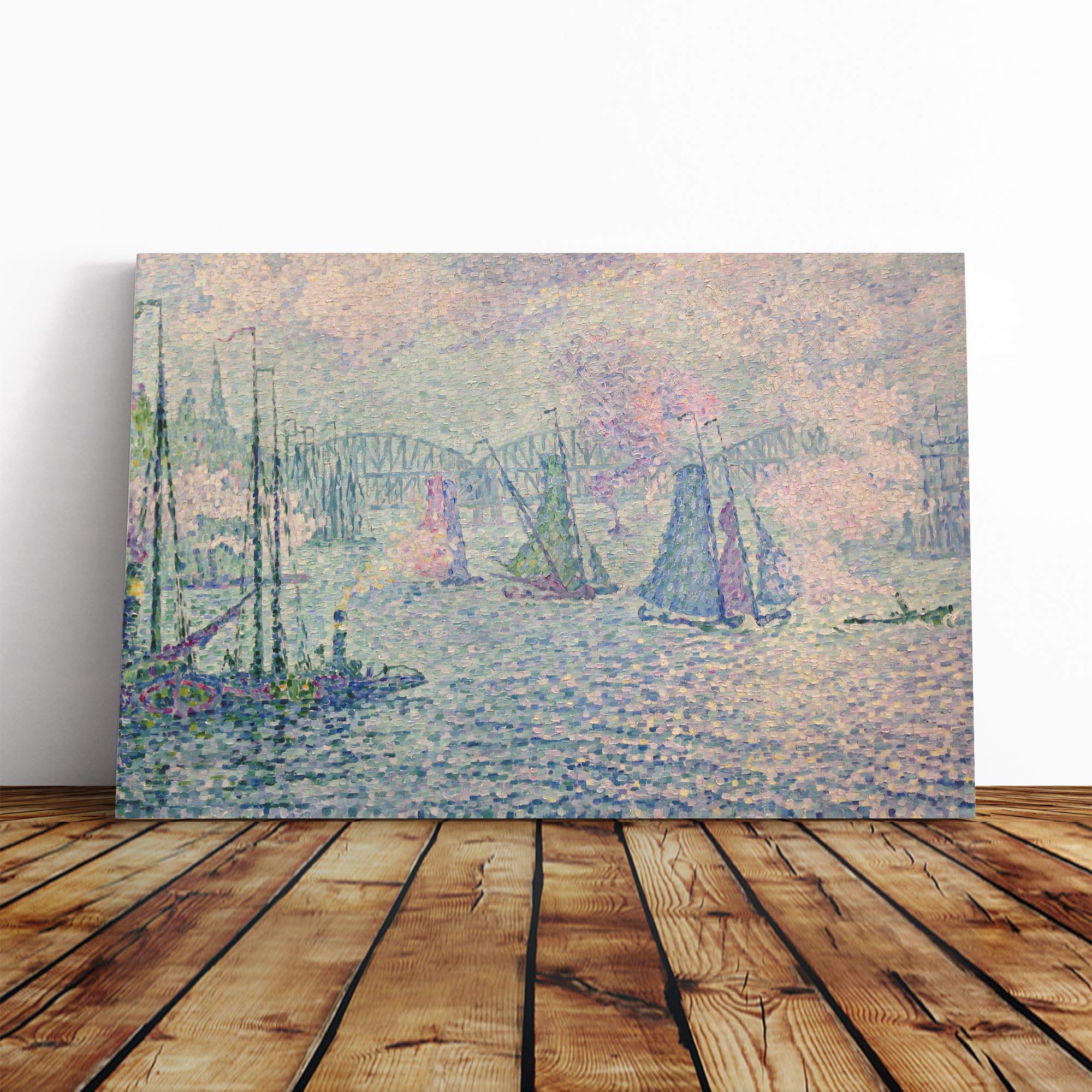 Paul Signac Rotterdam The Meuse Canvas Print | Gallery Wrapped 30mm Frame Wall Art | 24x16 inches | Ready to Hang | Modern Picture | Living Room Bedroom Lounge Office