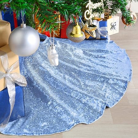 blue jean christmas tree skirt