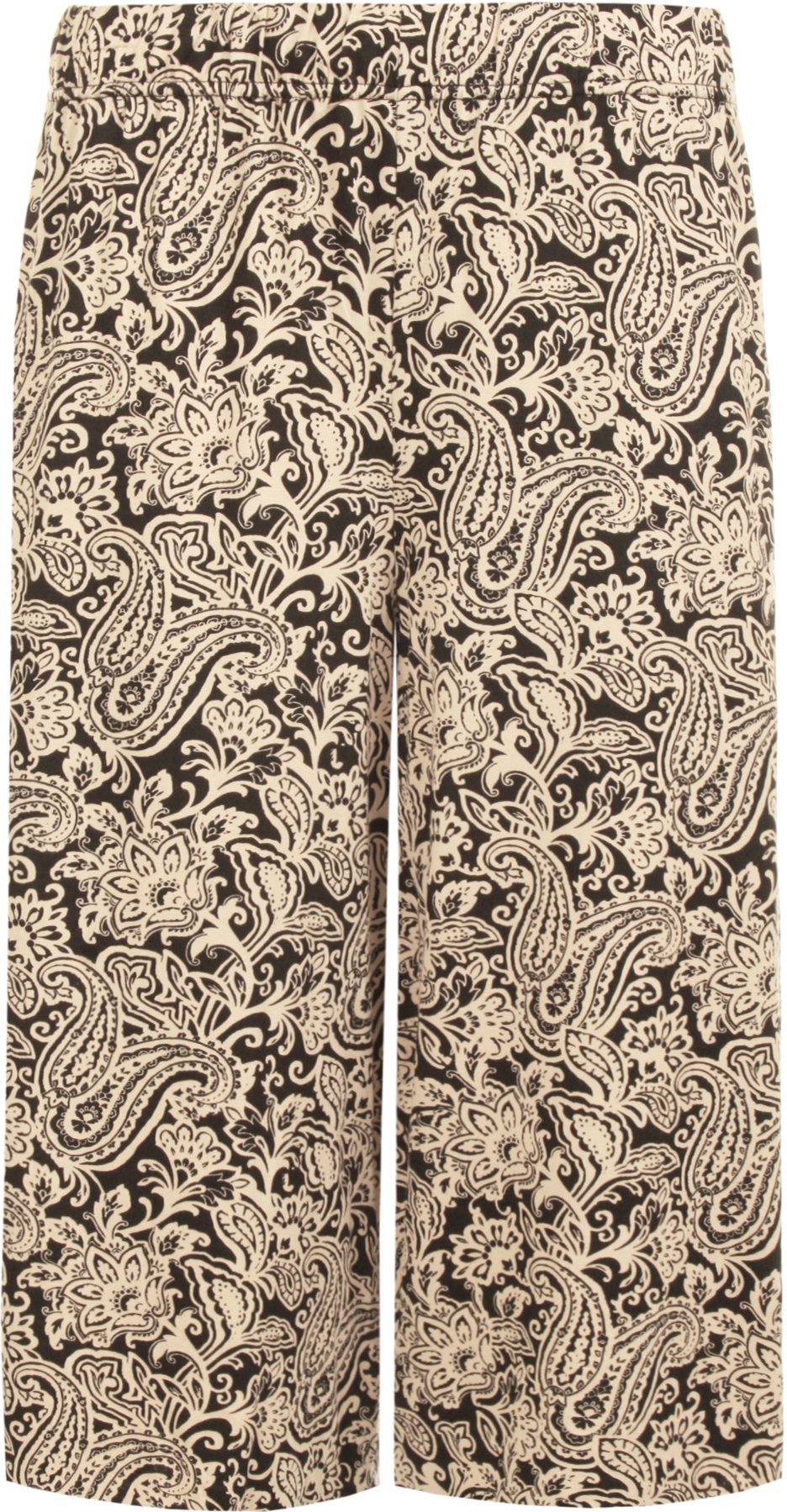 WearAll New Womens Plus Size Crepe Plain Stretch Wide Leg Culottes Ladies Shorts - Paisley - 28-30