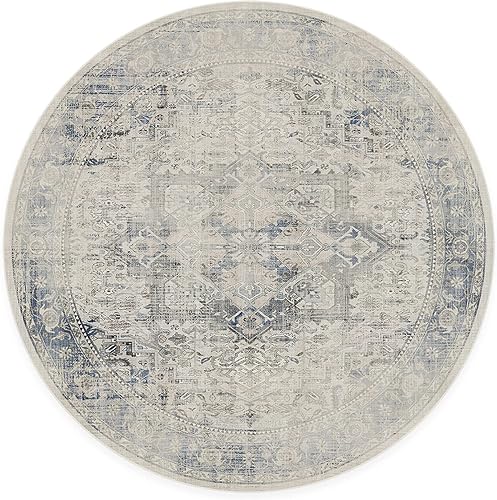 Miniatura 3 de RUGGABLE Kamran - Alfombra redonda perfecta vintage lavable para sala de estar, dormitorio, cocina, apta para mascotas y niños, resistente a las