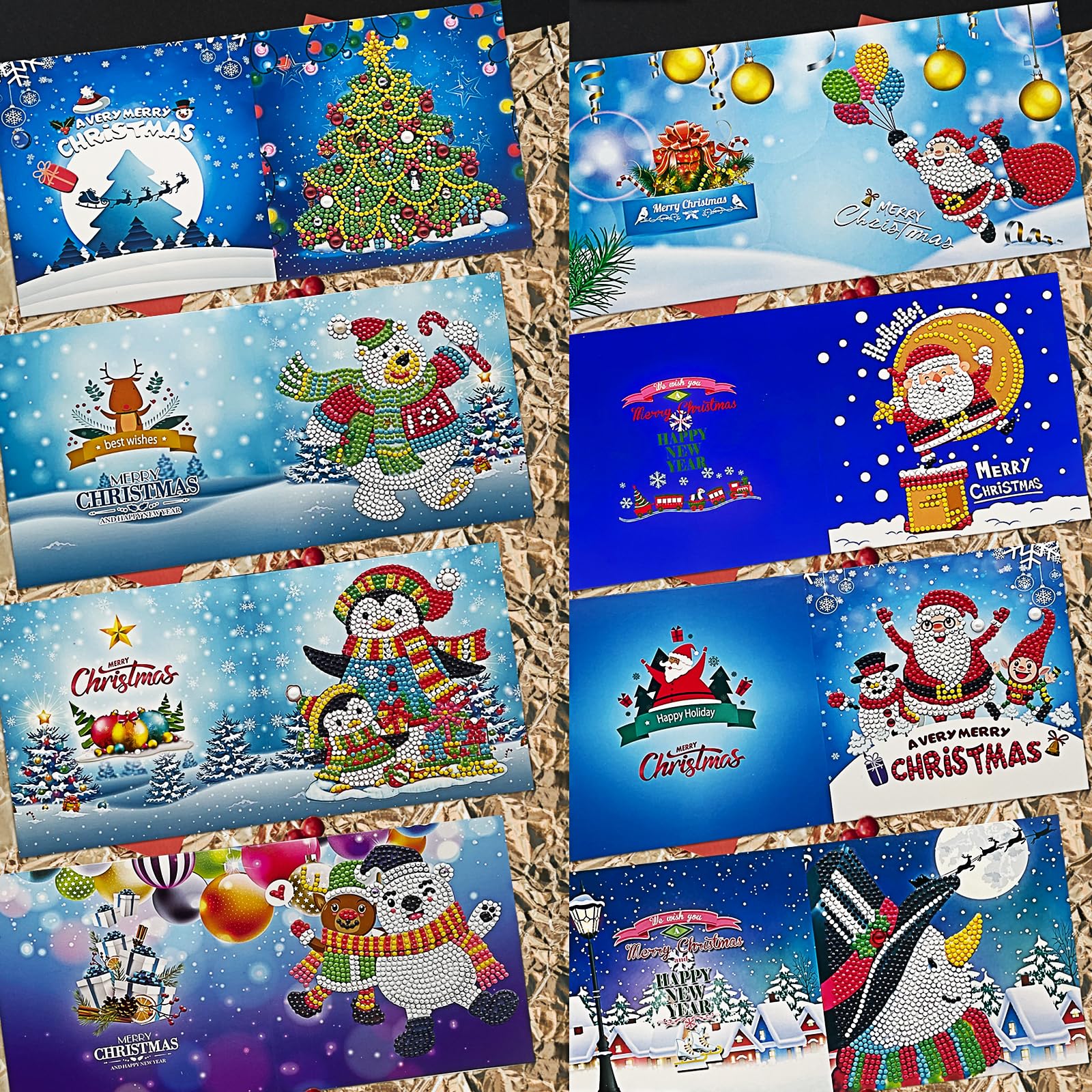 Ycyingcheng Peinture Diamant 5D Cartes D'anniversaire Fête Des Mères Cartes De Remerciement Cartes De Noël