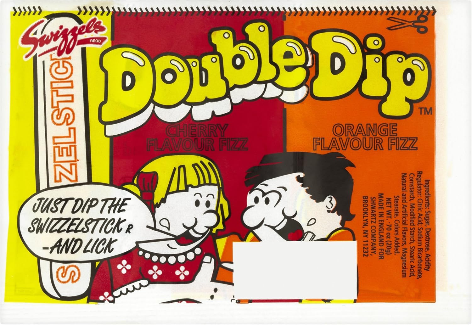 Swizzels Matlow Orange and Cherry Flavour Double Dips with Stick, 20 g