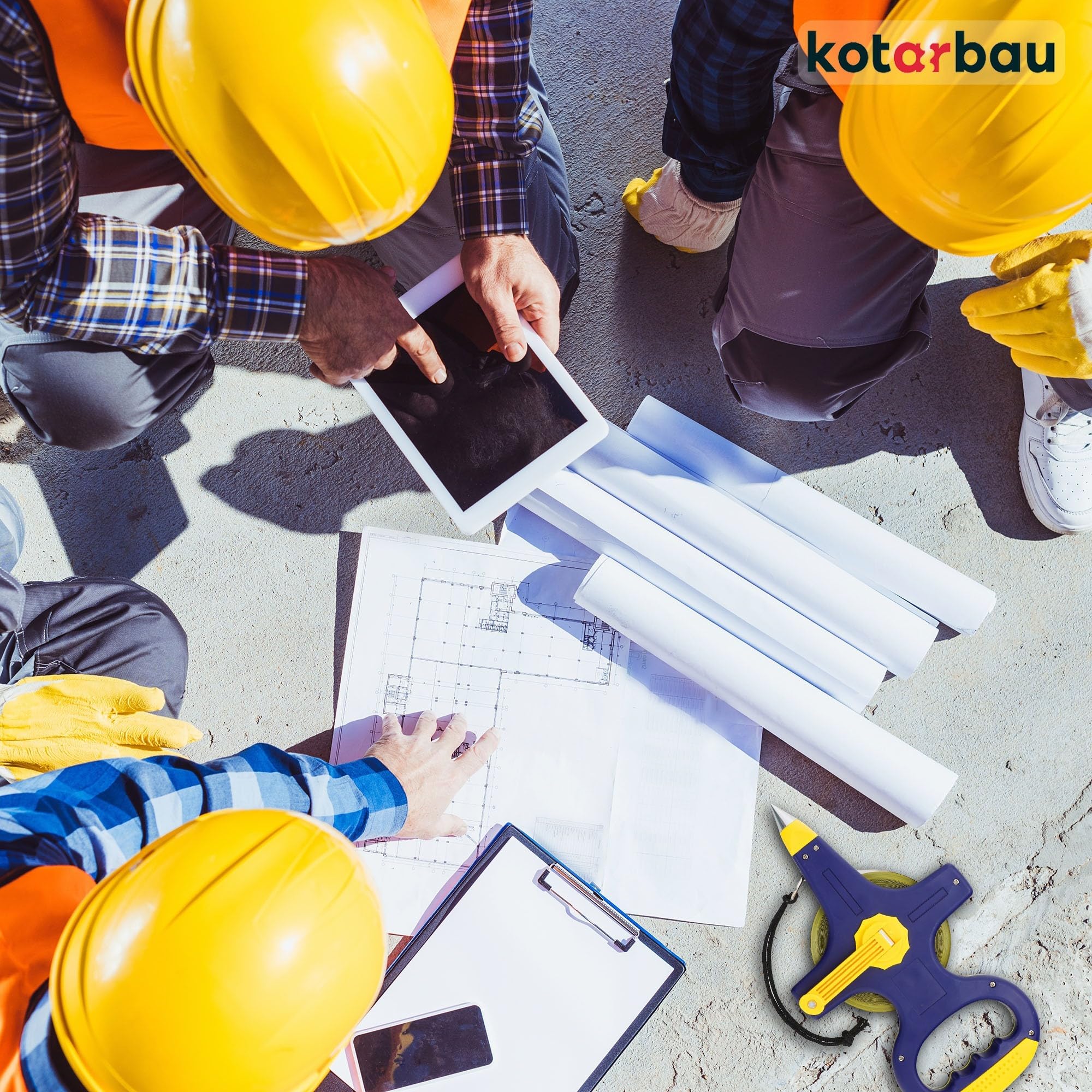 KOTARBAU® Metro a nastro in acciaio, 50 m, colore: blu