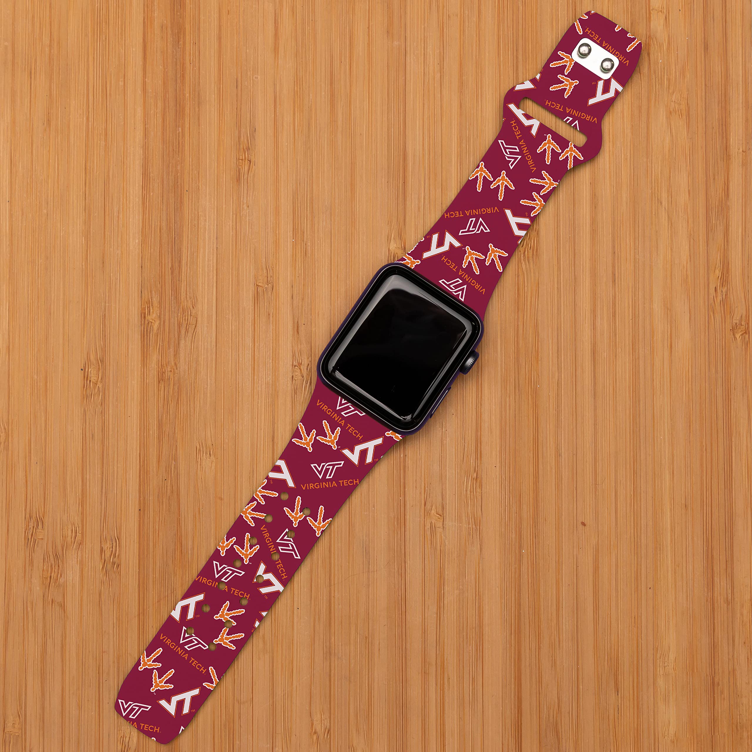 Affinity Bands Virginia Tech Hokies HD Combo Package Compatible with Apple Watch and AirPods Gen 1 & 2 (38/40/41mm Long Random)