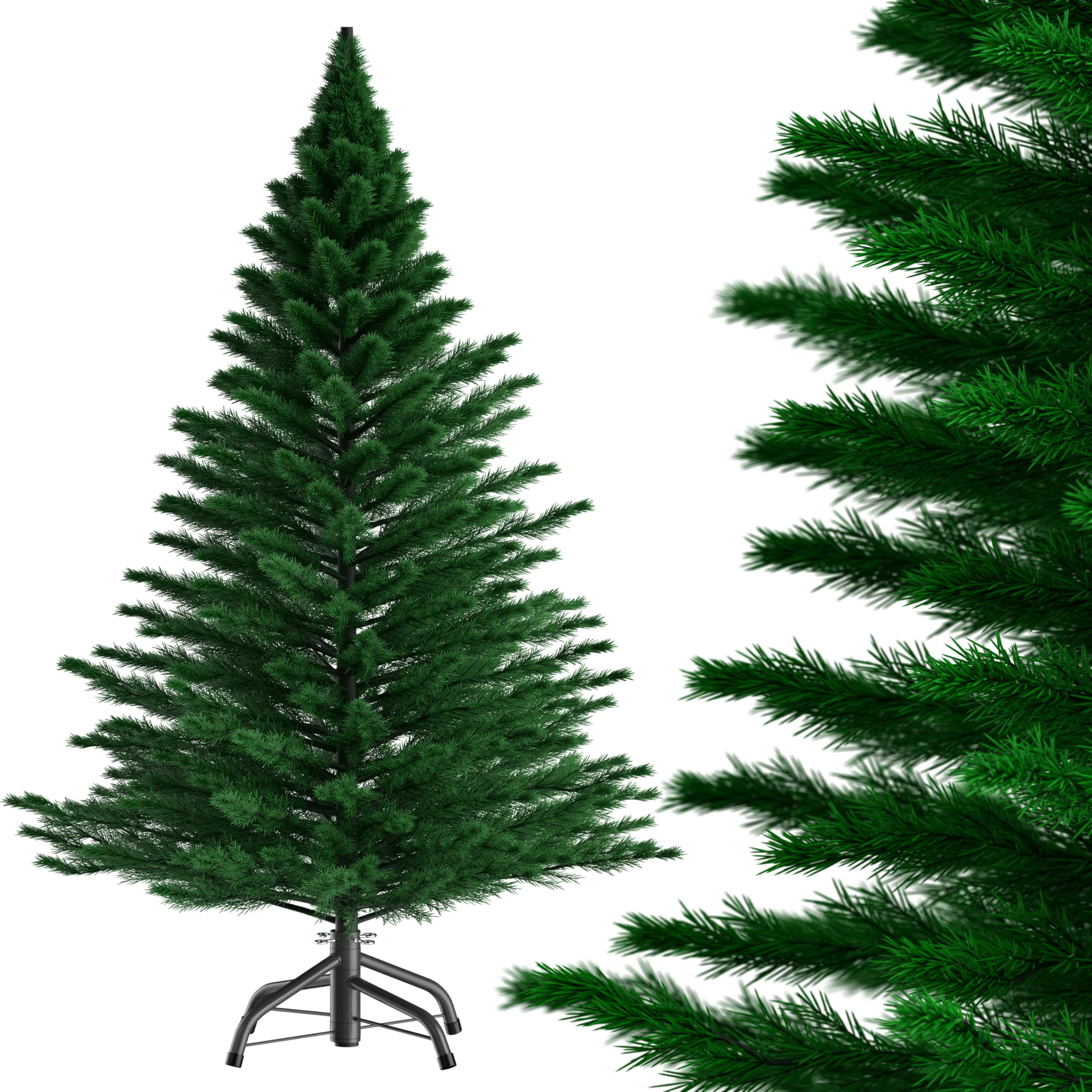 CASARIA 140 cm künstlicher Weihnachtsbaum mit Metallständer, Edeltanne (PE), 2024 optimierte Version