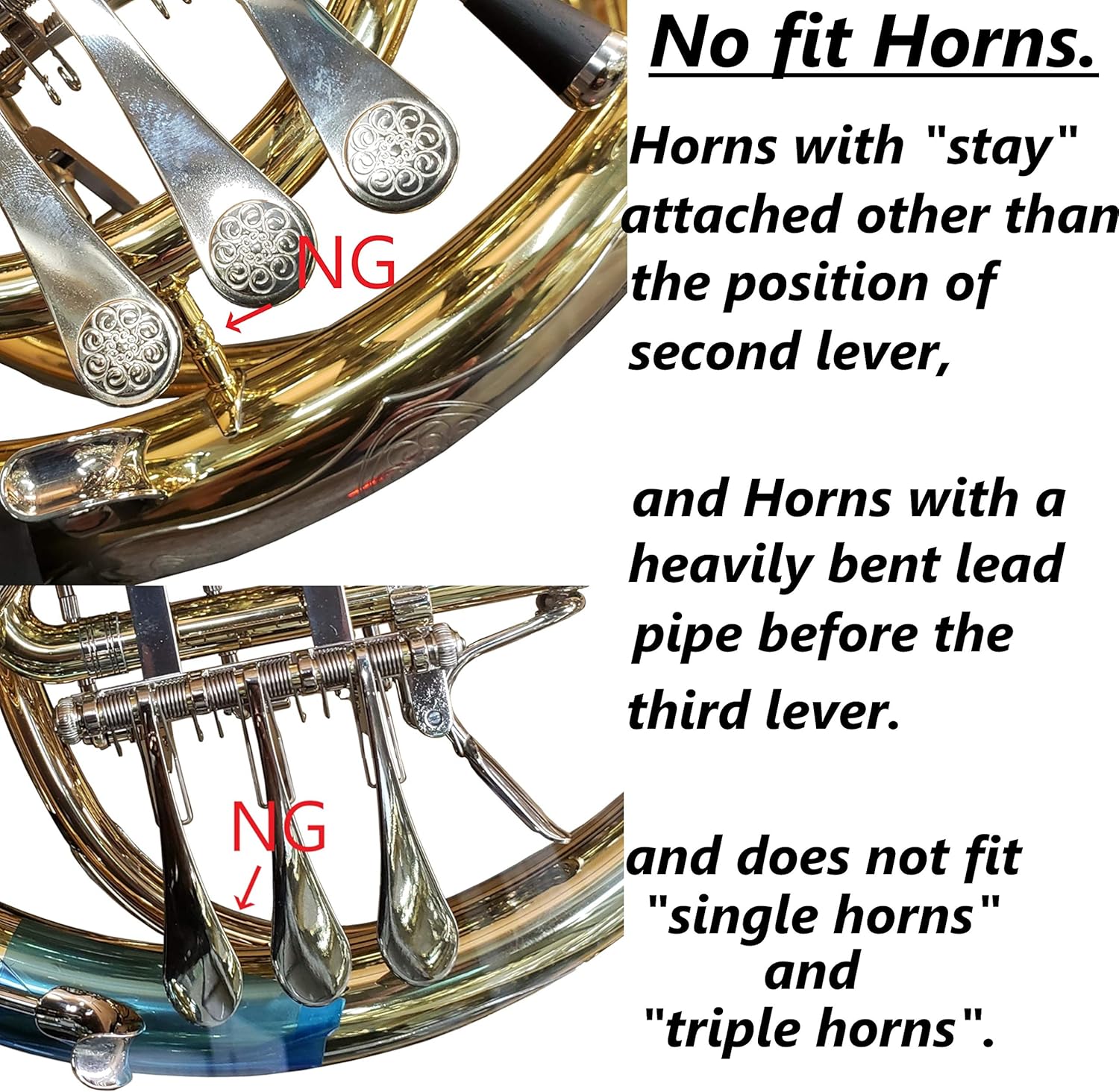 M&N booth Compatible with French Horn Hand Guard with Strap Genuine Leather (Black) : Musical Instruments