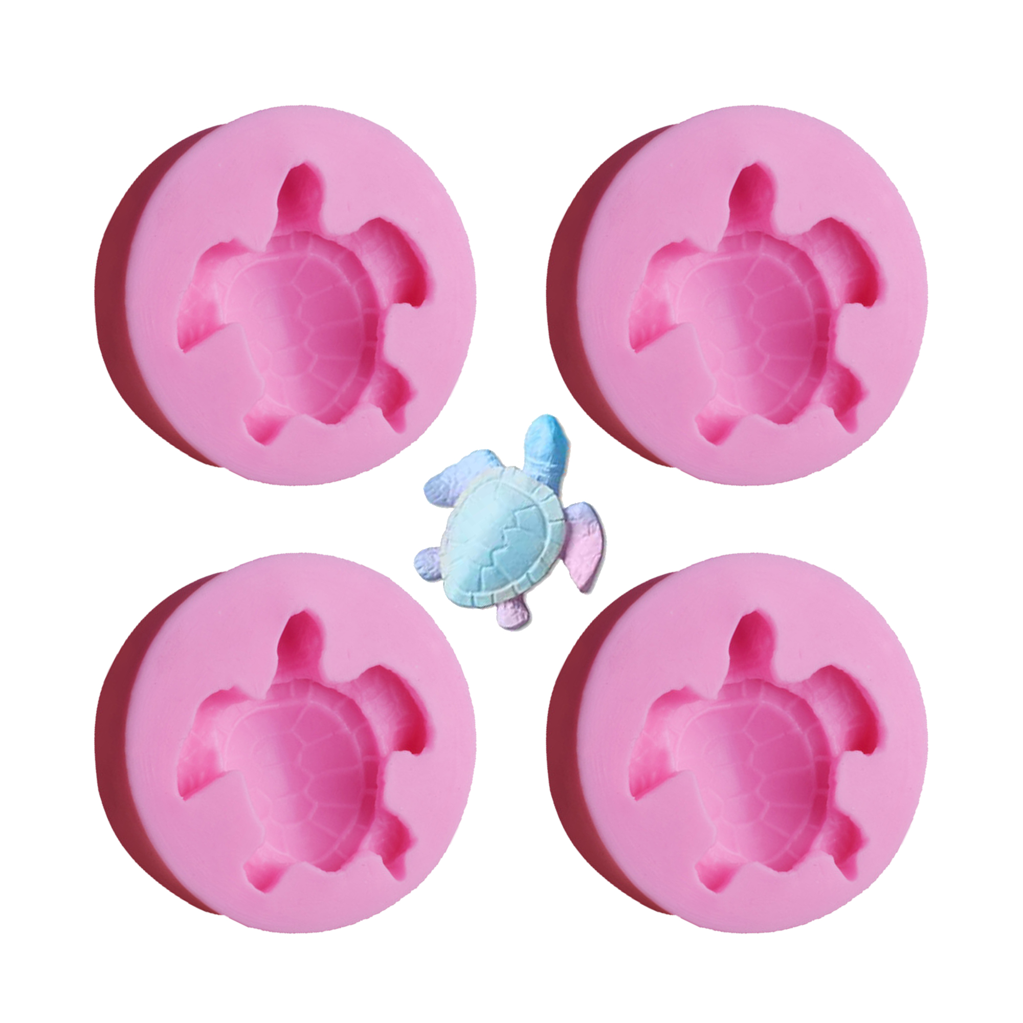 Stampini Silicone Tartarughe Marine - 6 Pezzi Per Cioccolato, Ghiaccio, Saponi - Foto 3