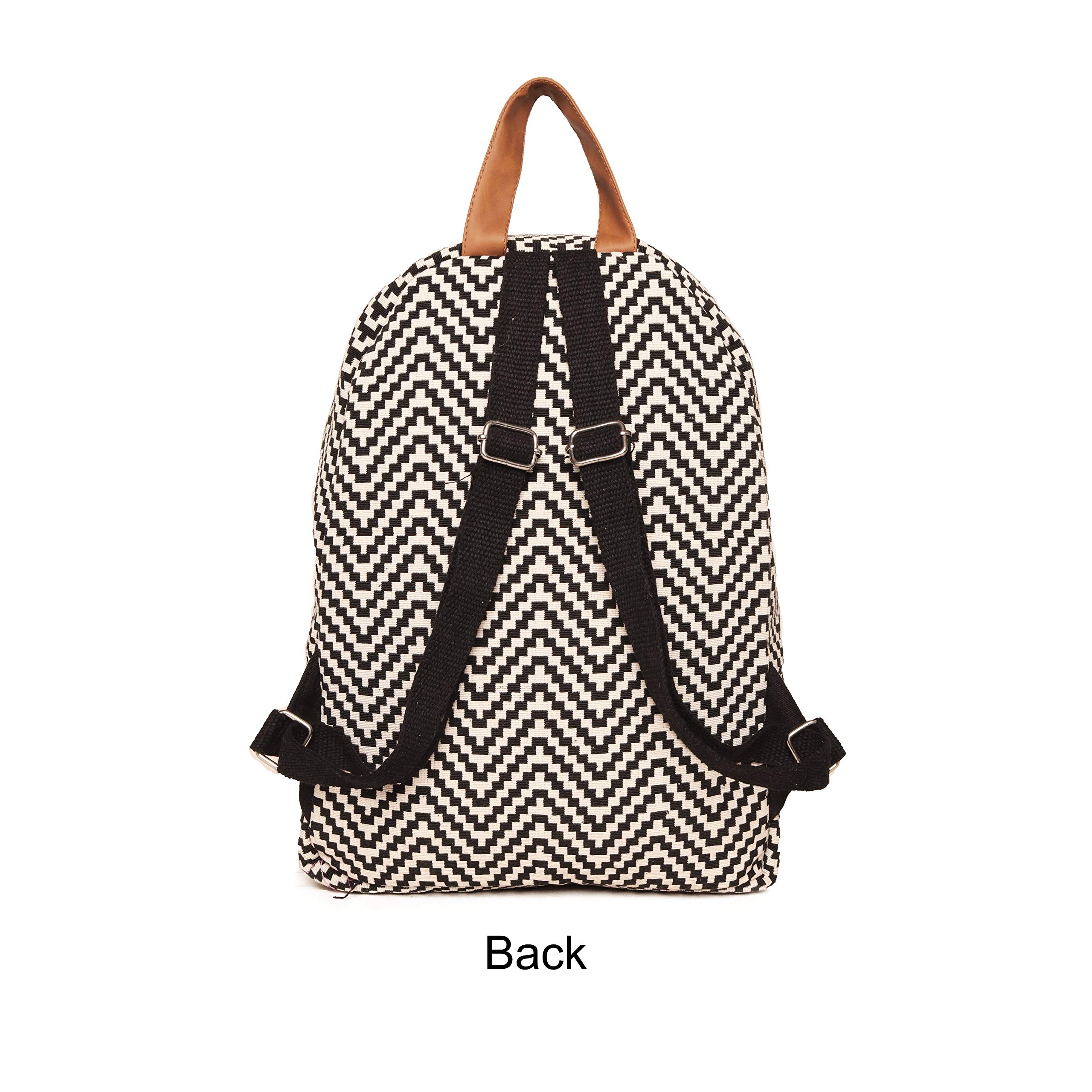 ASTRID Black And White Cotton Backpack For Women's Standard Backpack (Medium Size) Bags, 20 Litres 3