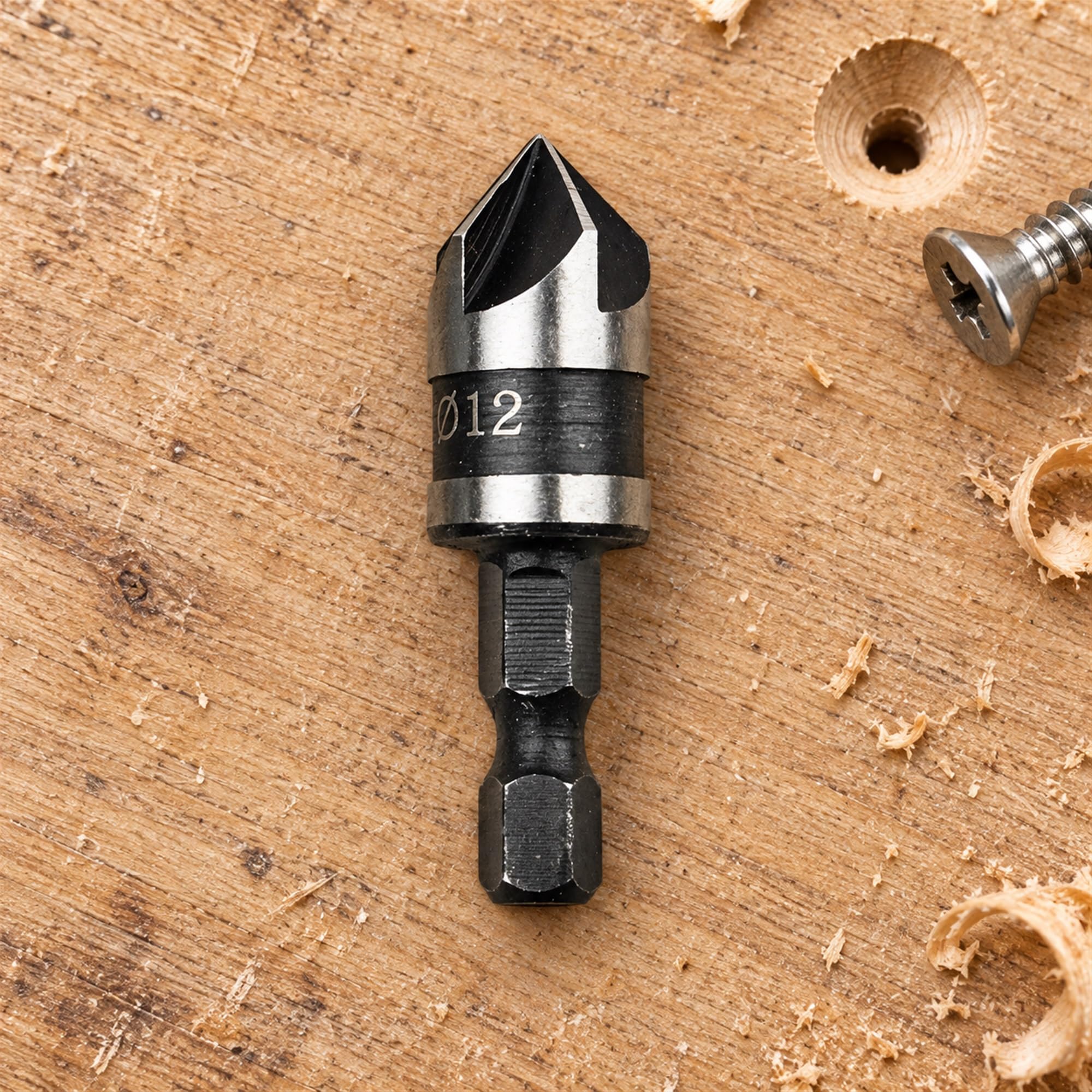 Carbon Steel Countersink Drill Bit for Woodworking and Screw Hole Finishing, Cutting Tool for Furniture DIY Projects